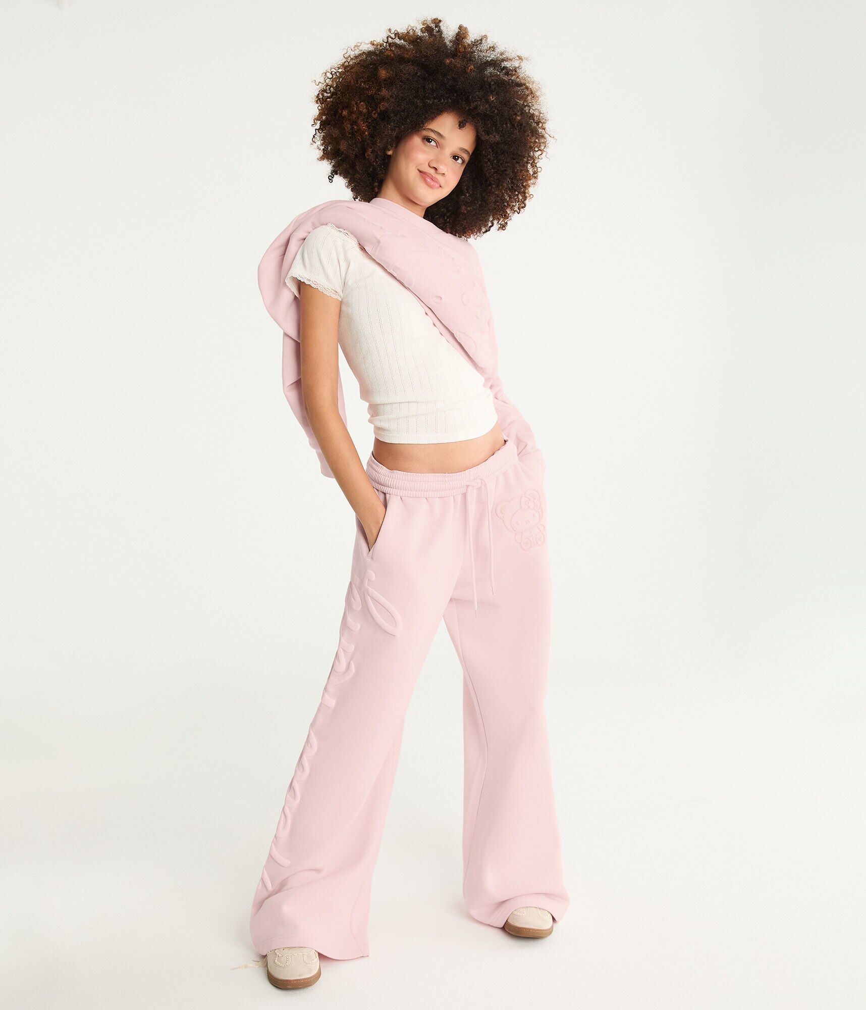 Hello Kitty | Aero Tonal Teddy Wide Leg Sweatpants