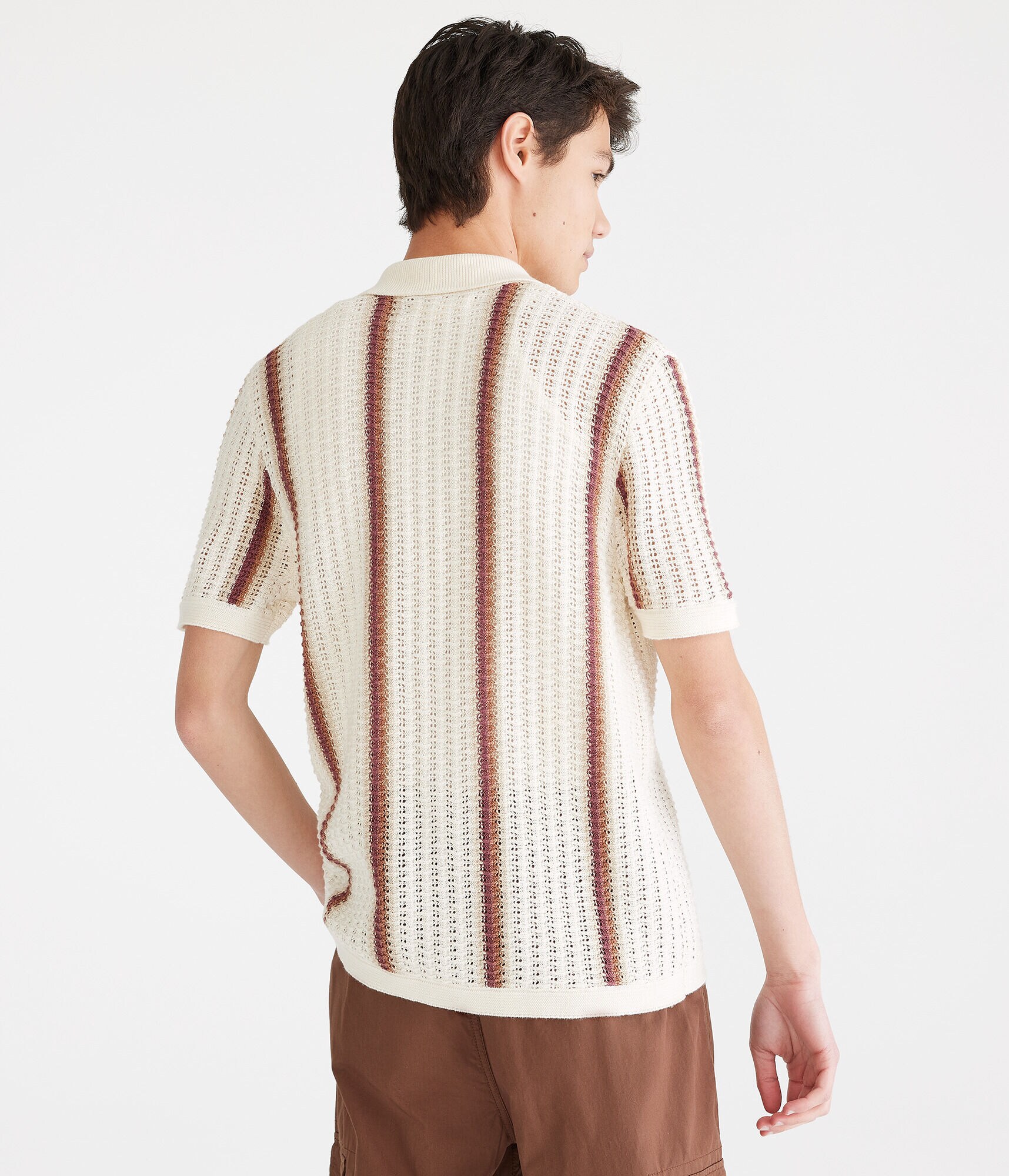 Vertical Stripe Crocheted Shirt