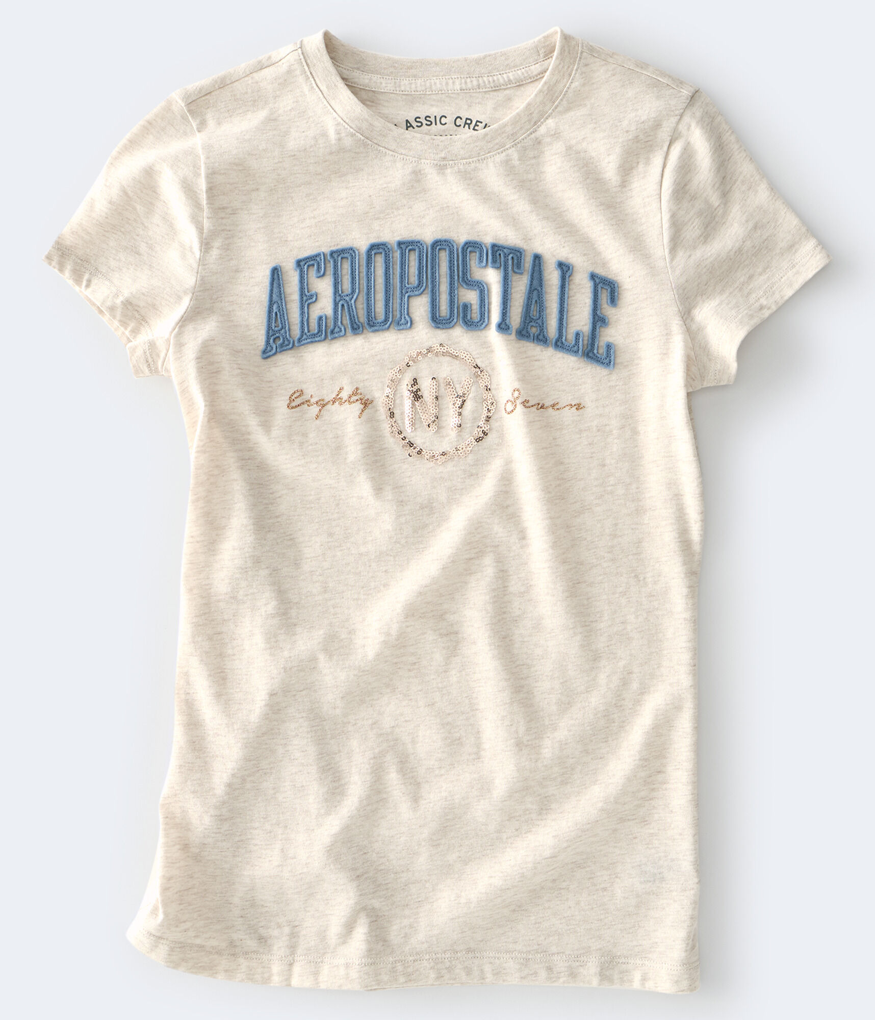 Aeropostale Sparkle &amp; Sequins Appliqu&eacute; Graphic Tee