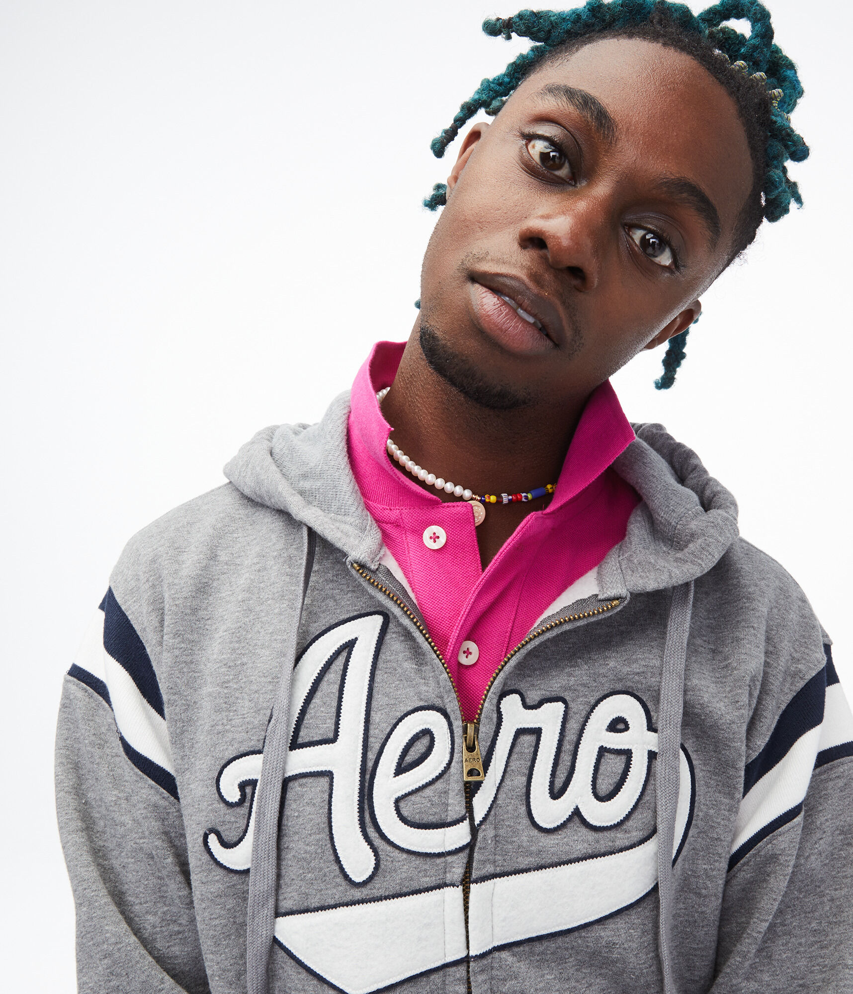 Aero Script Stripe Full-Zip Hoodie