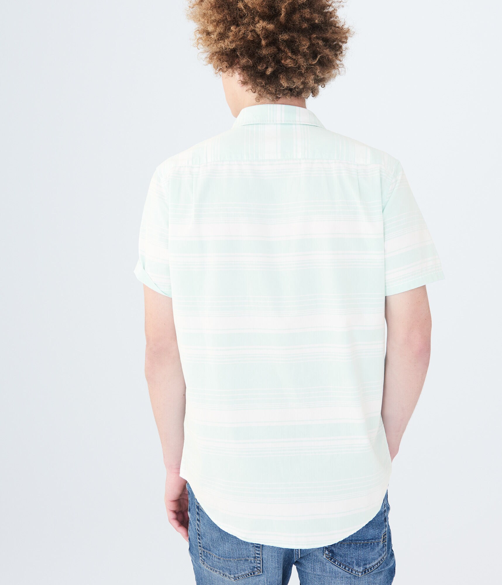 Horizontal Stripe Woven Shirt
