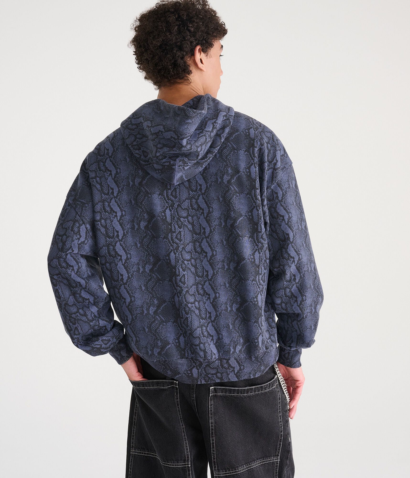Cloud Soft Snake Print Boxy Pullover Hoodie