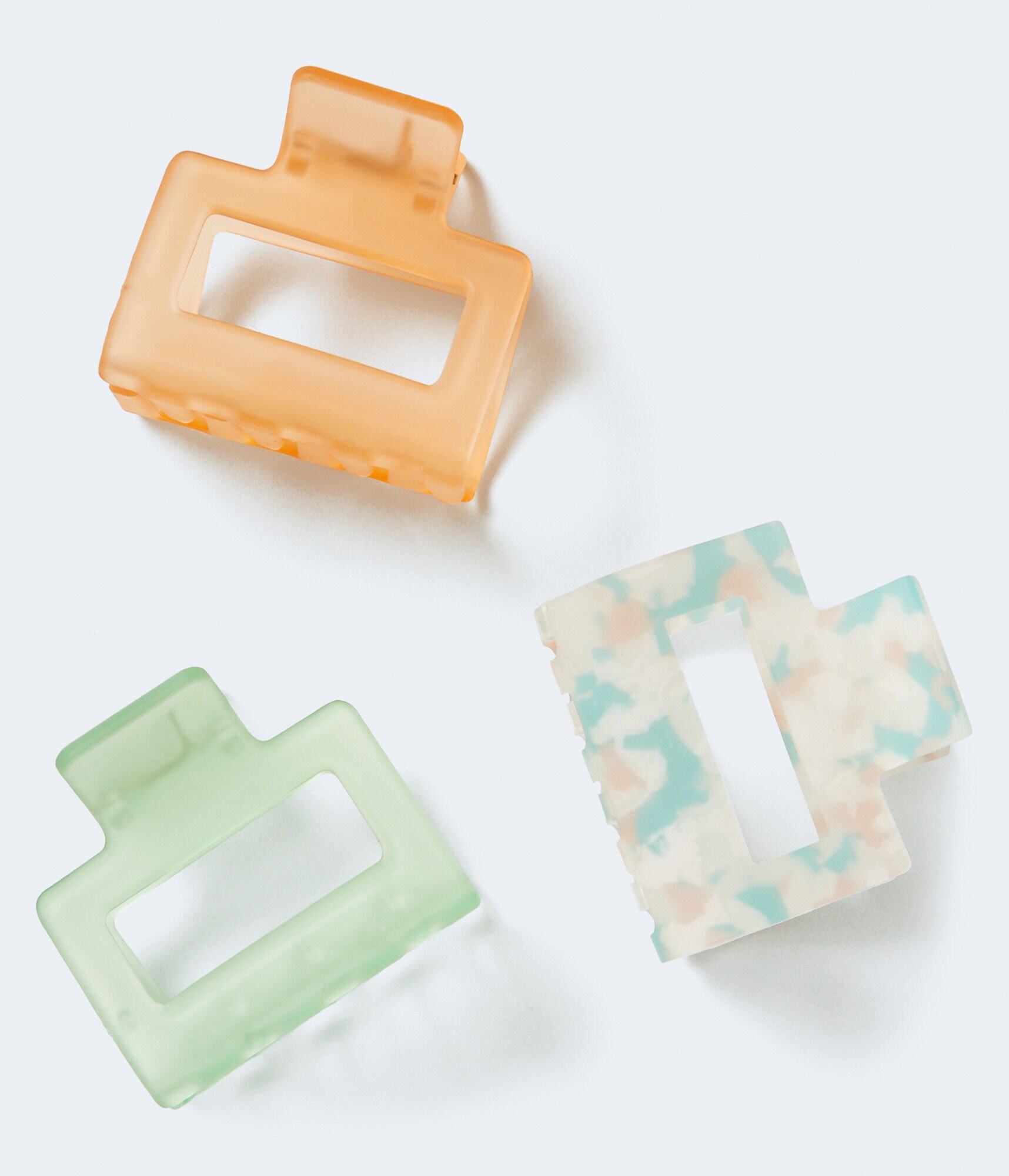 Small Open Square Claw Hair Clip 3-Pack