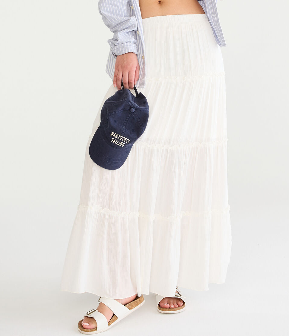 Tiered High-Waisted Maxi Skirt
