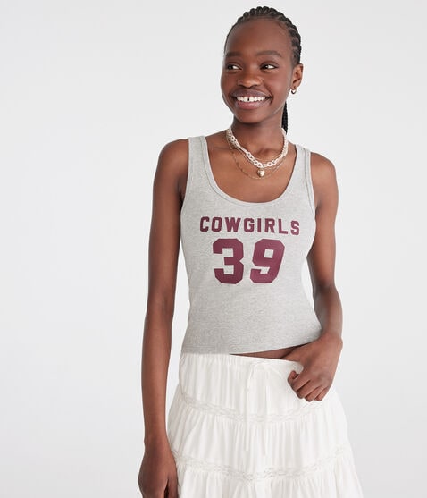 Seriously Soft Cowgirls 39 Cropped Scoop-Neck Tank