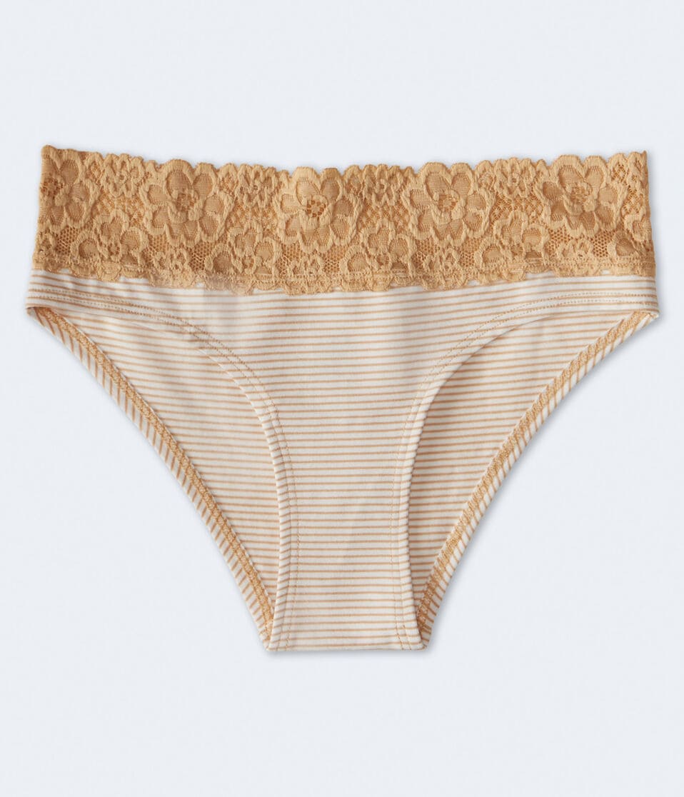 Thin Stripe Lace-Trim Hipster