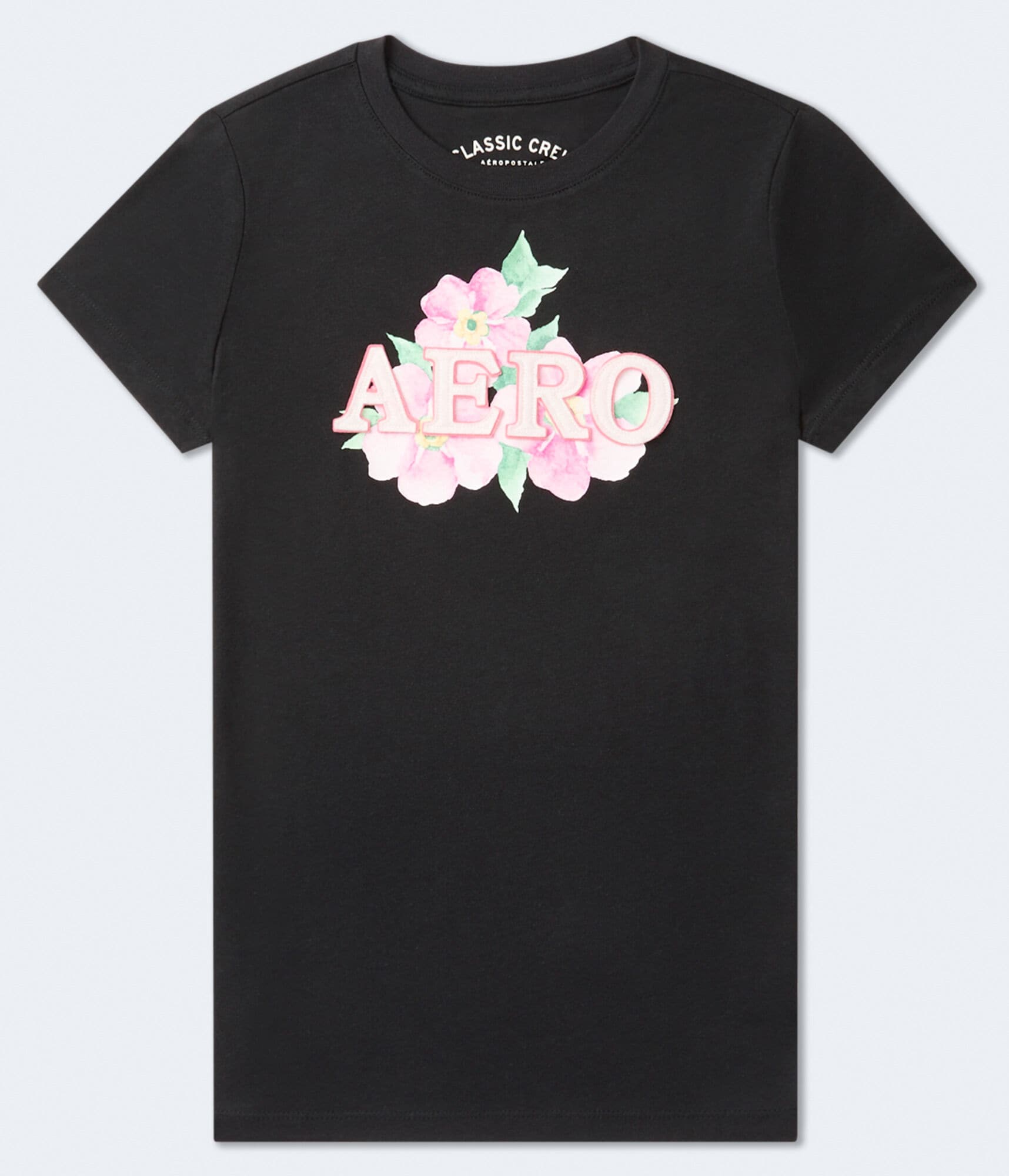 Aero Floral Logo Appliqu&eacute; Graphic Tee