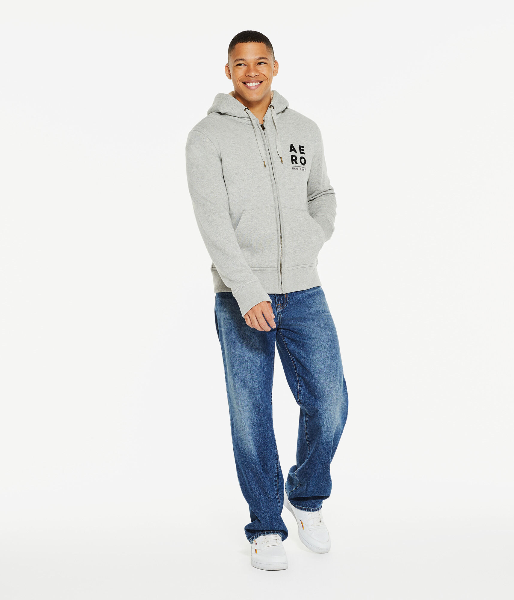 Aero New York Sherpa-Lined Full-Zip Hoodie