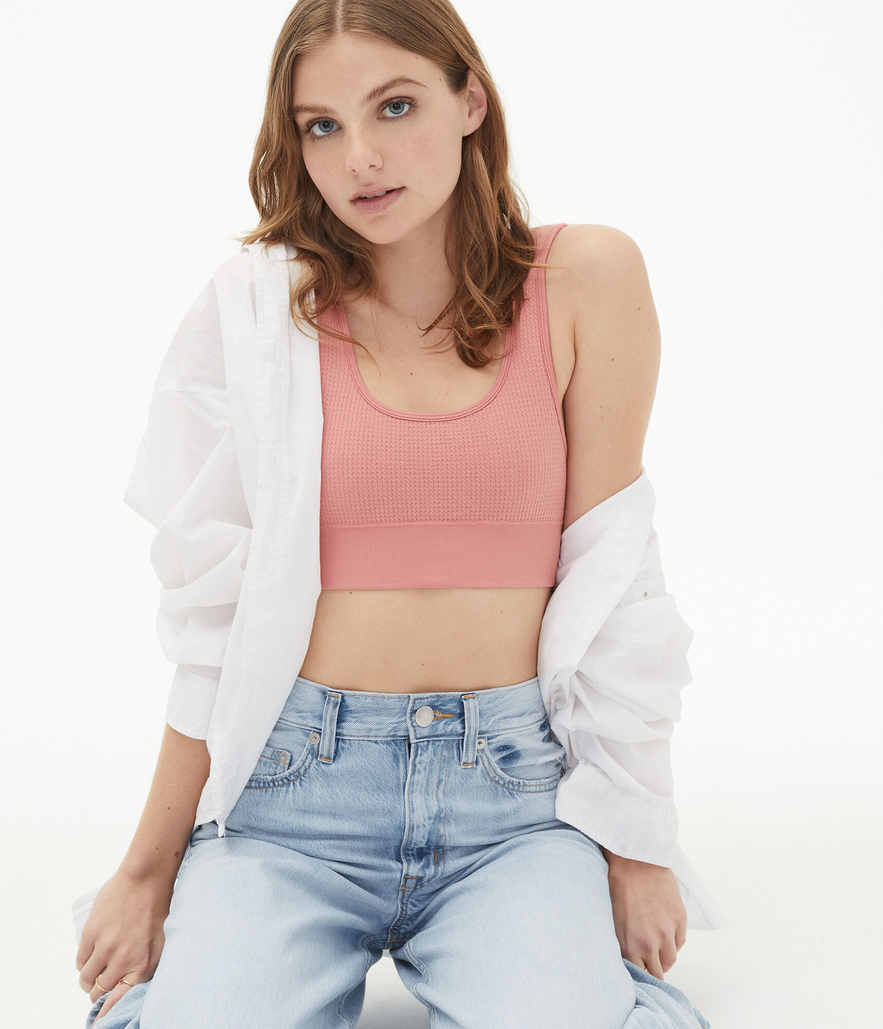 Seamless Waffle Longline Bralette