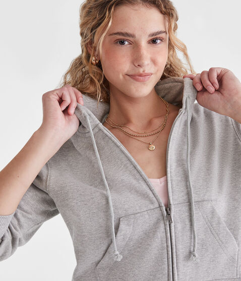 Cropped Full-Zip Hoodie Cropped Full-Zip Hoodie