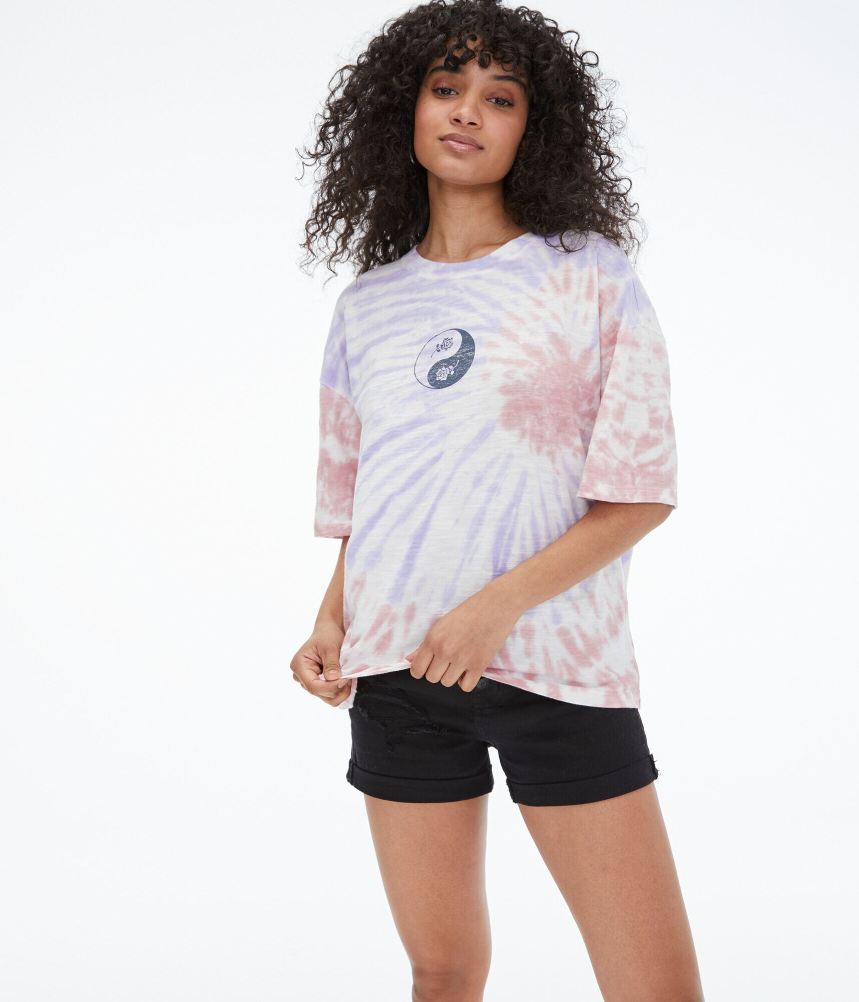 Yin Yang Tie-Dye Boyfriend Graphic Tee