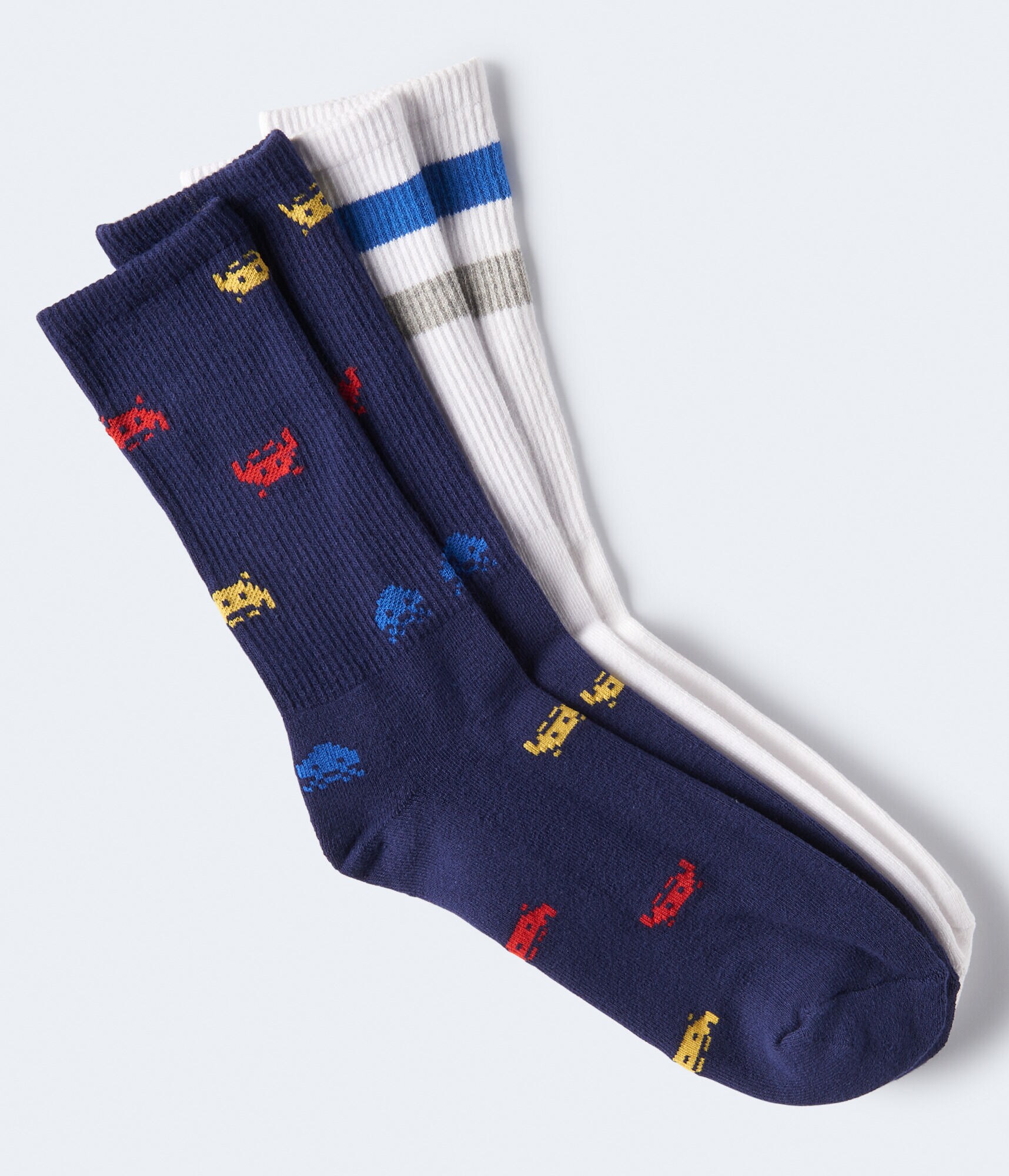 Gamer & Stripes Crew Sock 2Pack