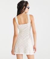 Floral Lace V-Neck Fit & Flare Dress