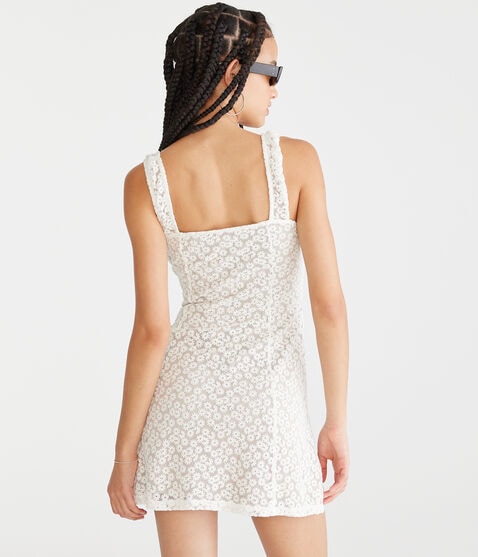Floral Lace V-Neck Fit & Flare Dress