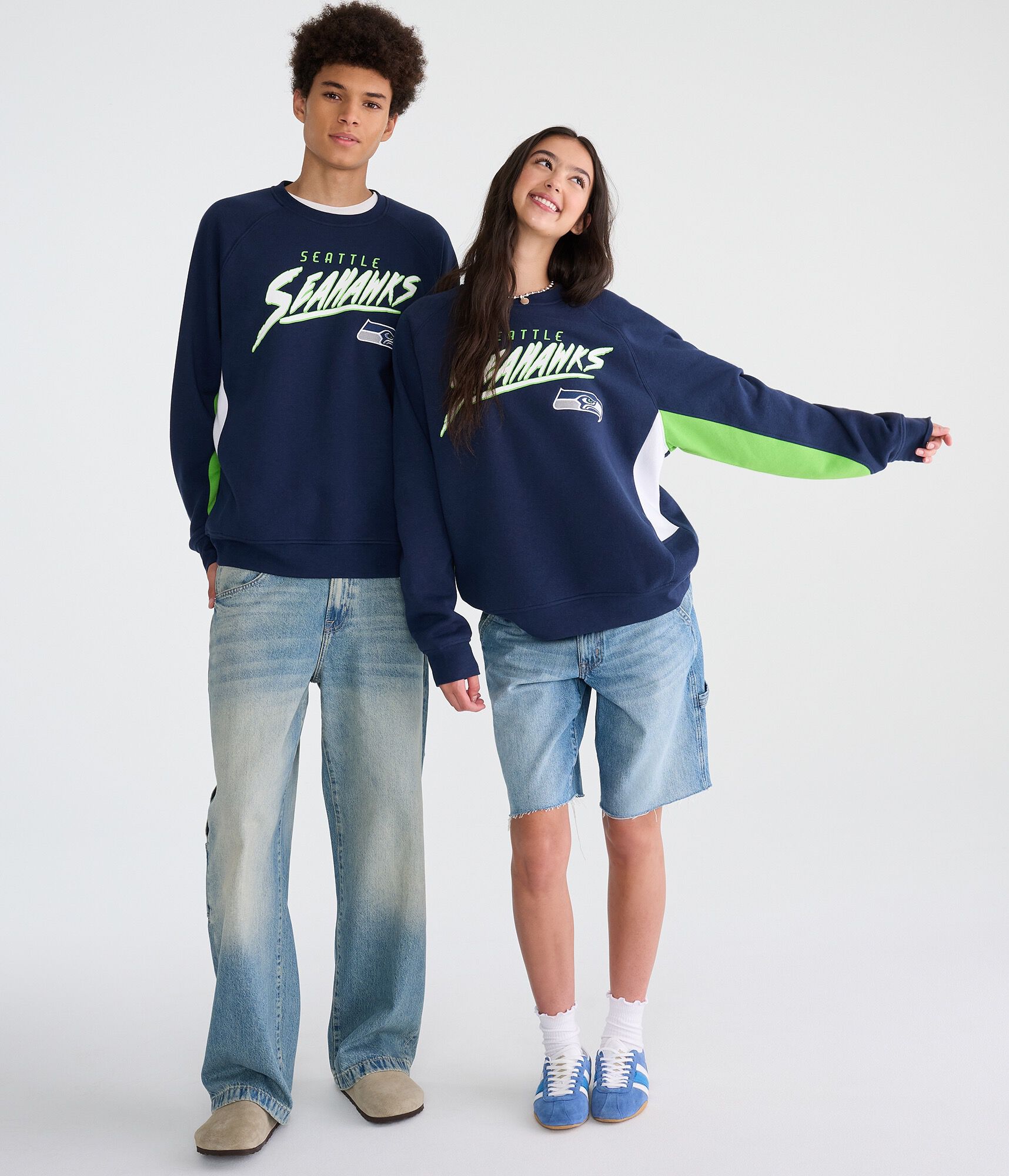 Seattle Seahawks Colorblock Crew Sweatshirt
