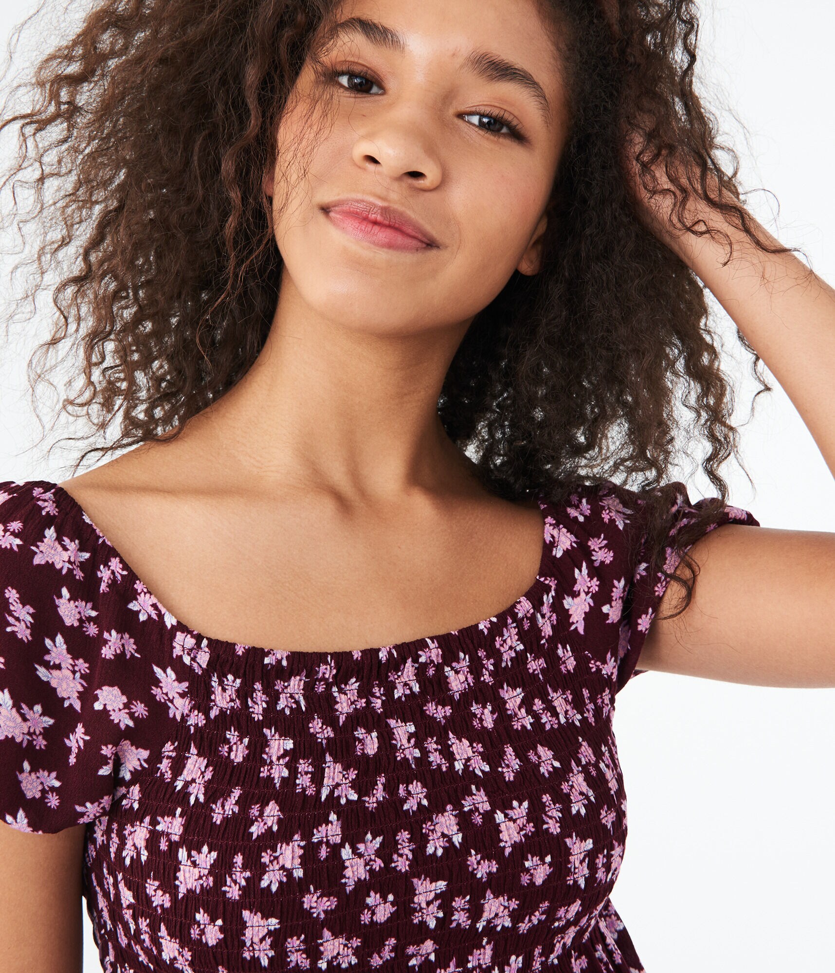 Floral Smocked Crop Top