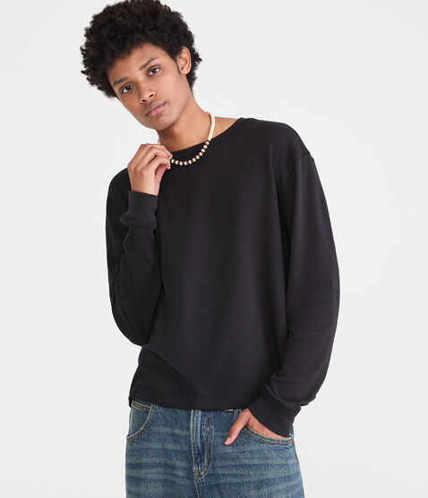 Long Sleeve Boxy Thermal Crew Tee Long Sleeve Boxy Thermal Crew Tee