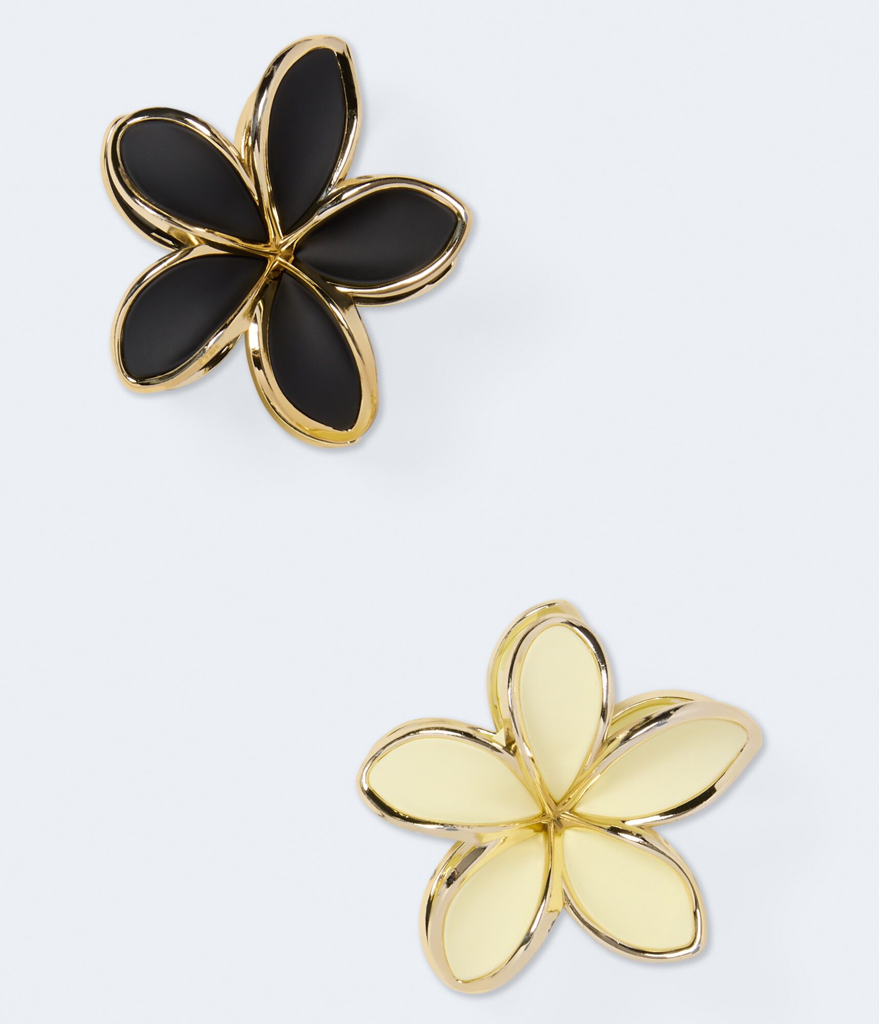 Outlined Tropical Flower Claw Hair Clip 2-Pack