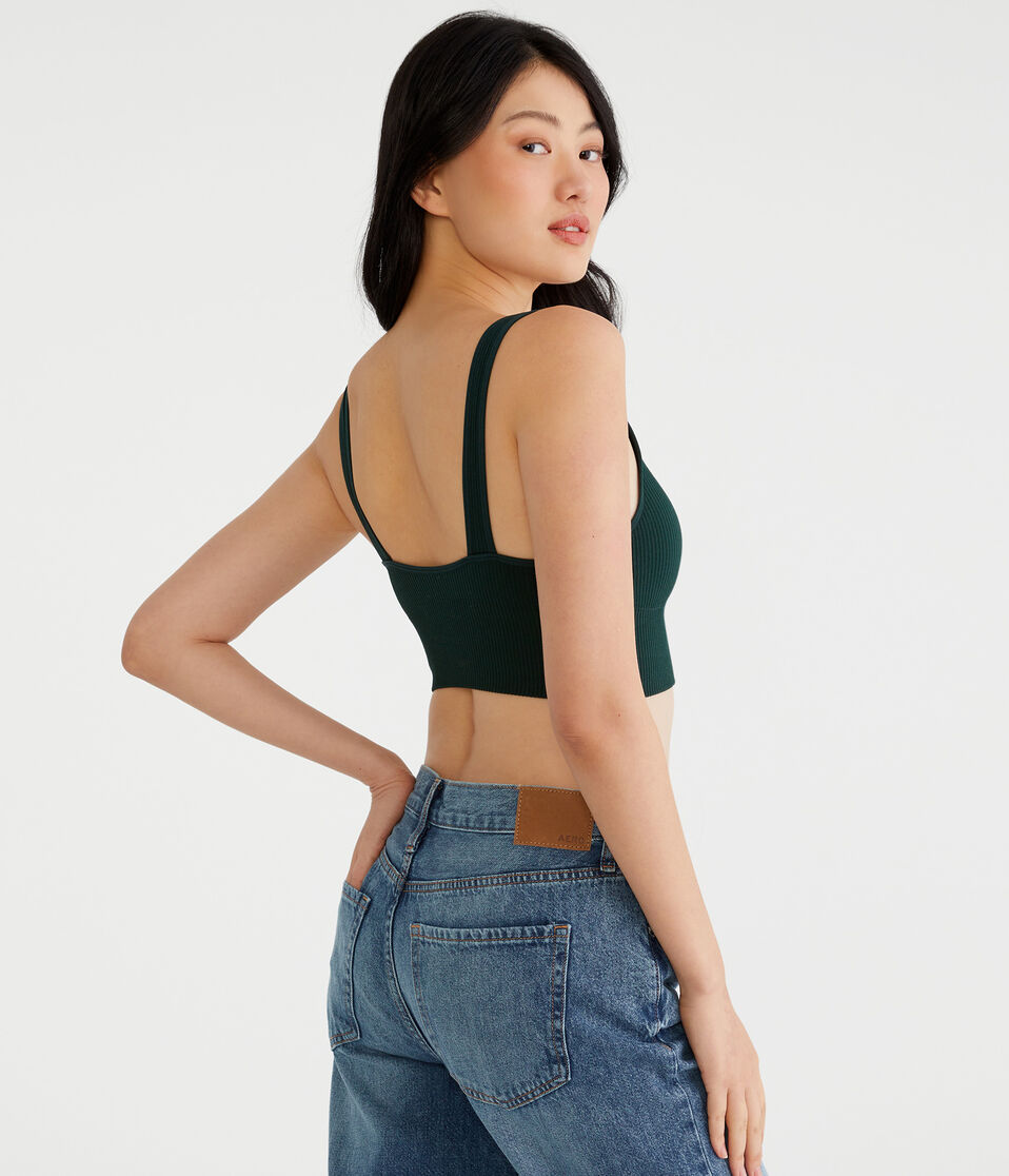 Ribbed Seamless Long-Line Bralette