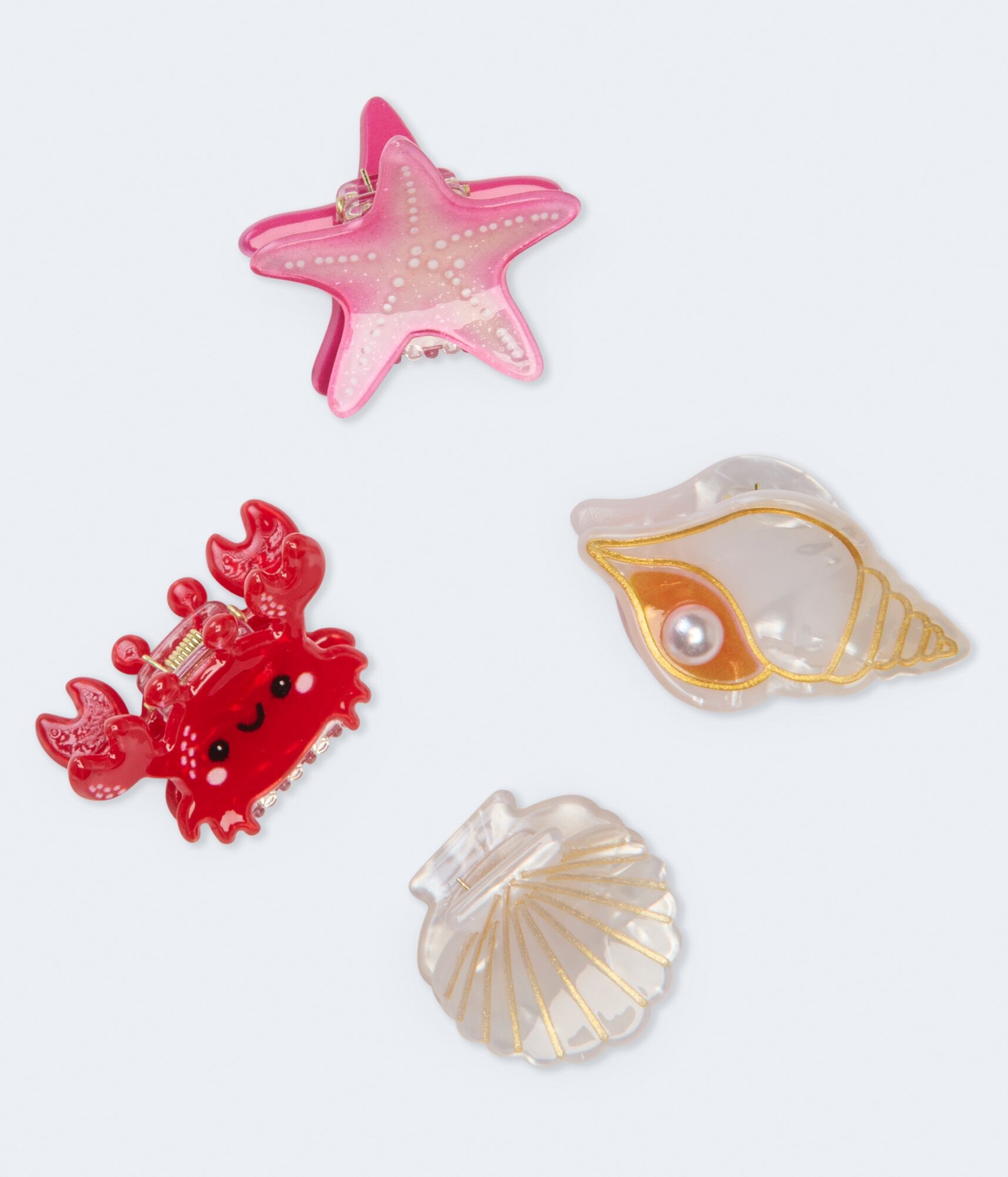 Sea Life Mini Claw Hair Clip 4-Pack