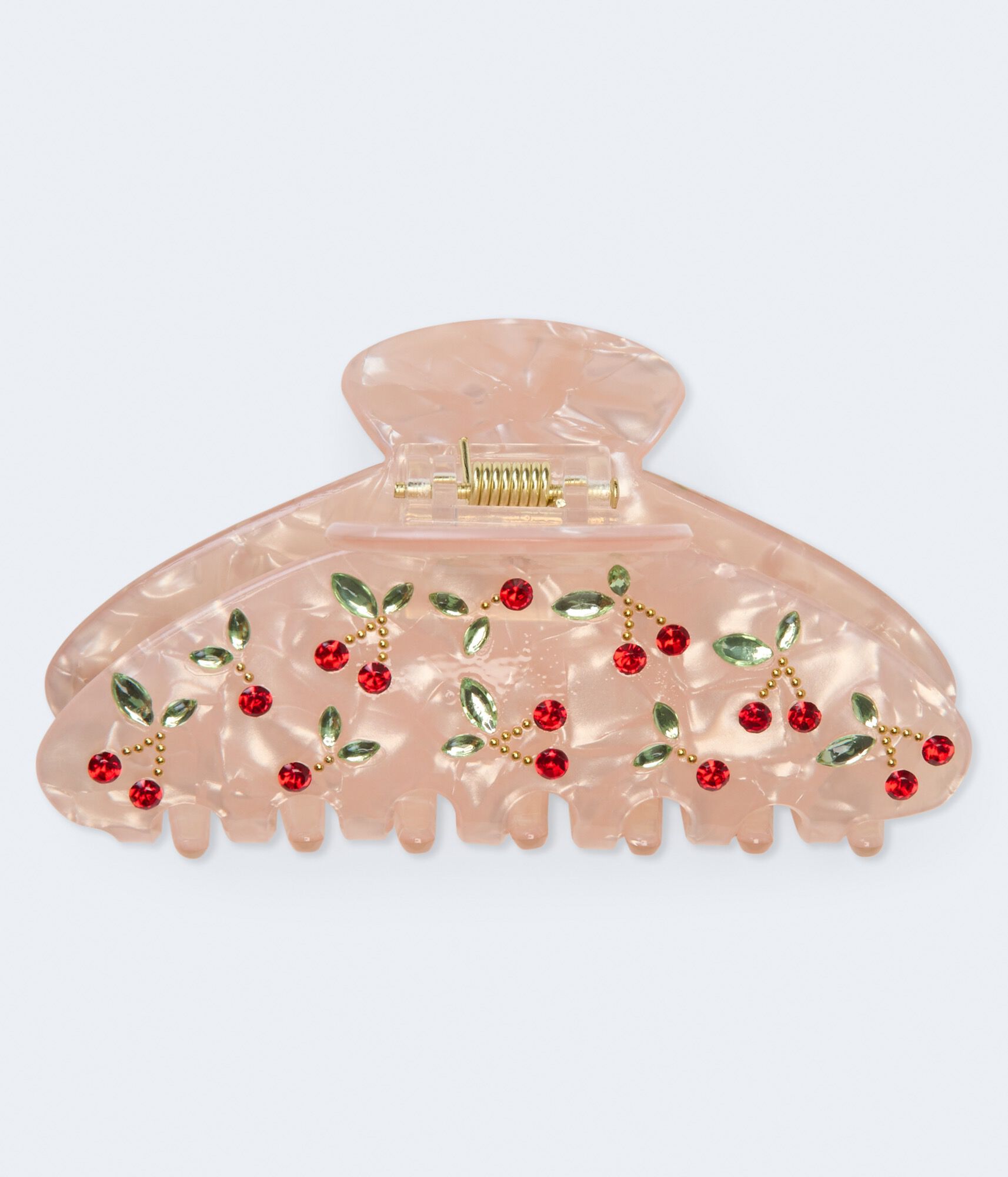Rhinestone Cherry Claw Hair Clip