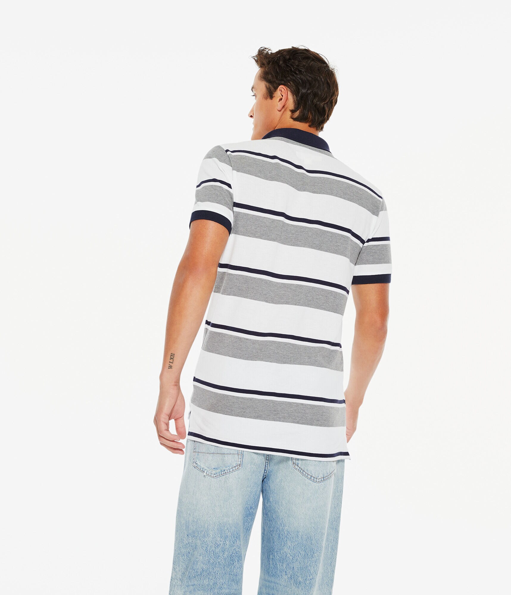 Mixed Stripe Piqu&eacute; Polo