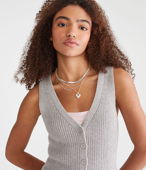 Solid V-Neck Sweater Vest Solid V-Neck Sweater Vest