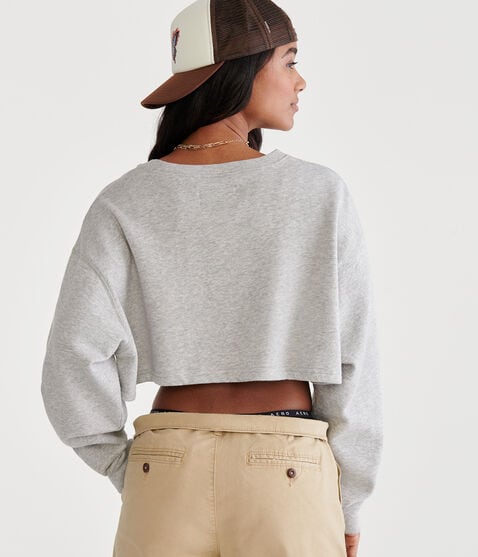 Coca-Cola® by Aéropostale Coca-Cola Logo Cropped Crew Sweatshirt