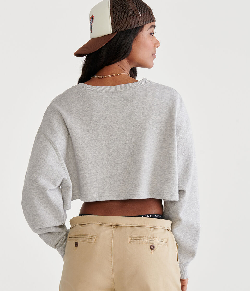 Coca-Cola® by Aéropostale Coca-Cola Logo Cropped Crew Sweatshirt