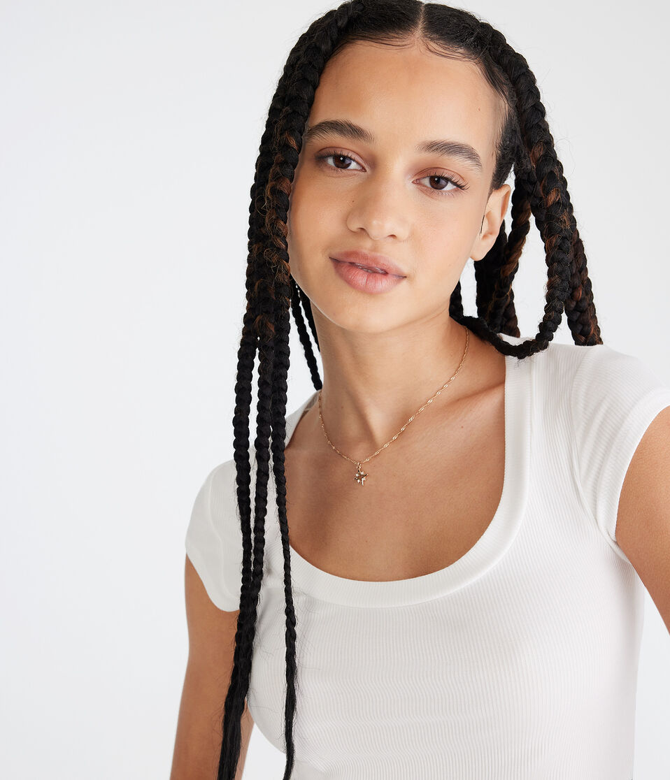 Seriously Soft Ribbed Scoop-Neck Baby Tee