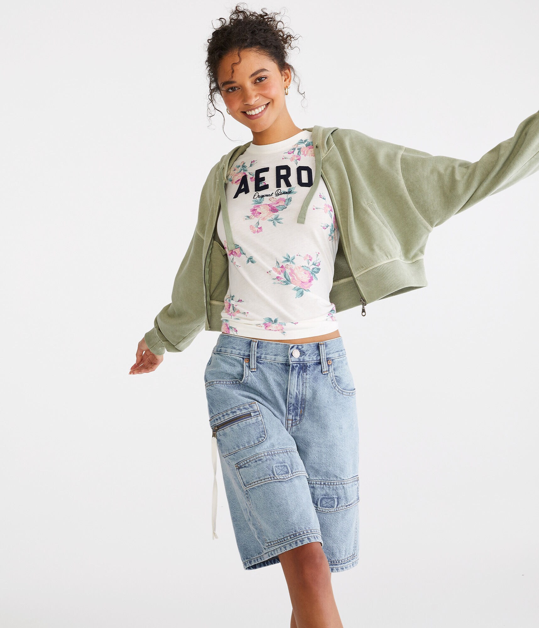 Aero Allover Floral Appliqu&eacute; Graphic Tee