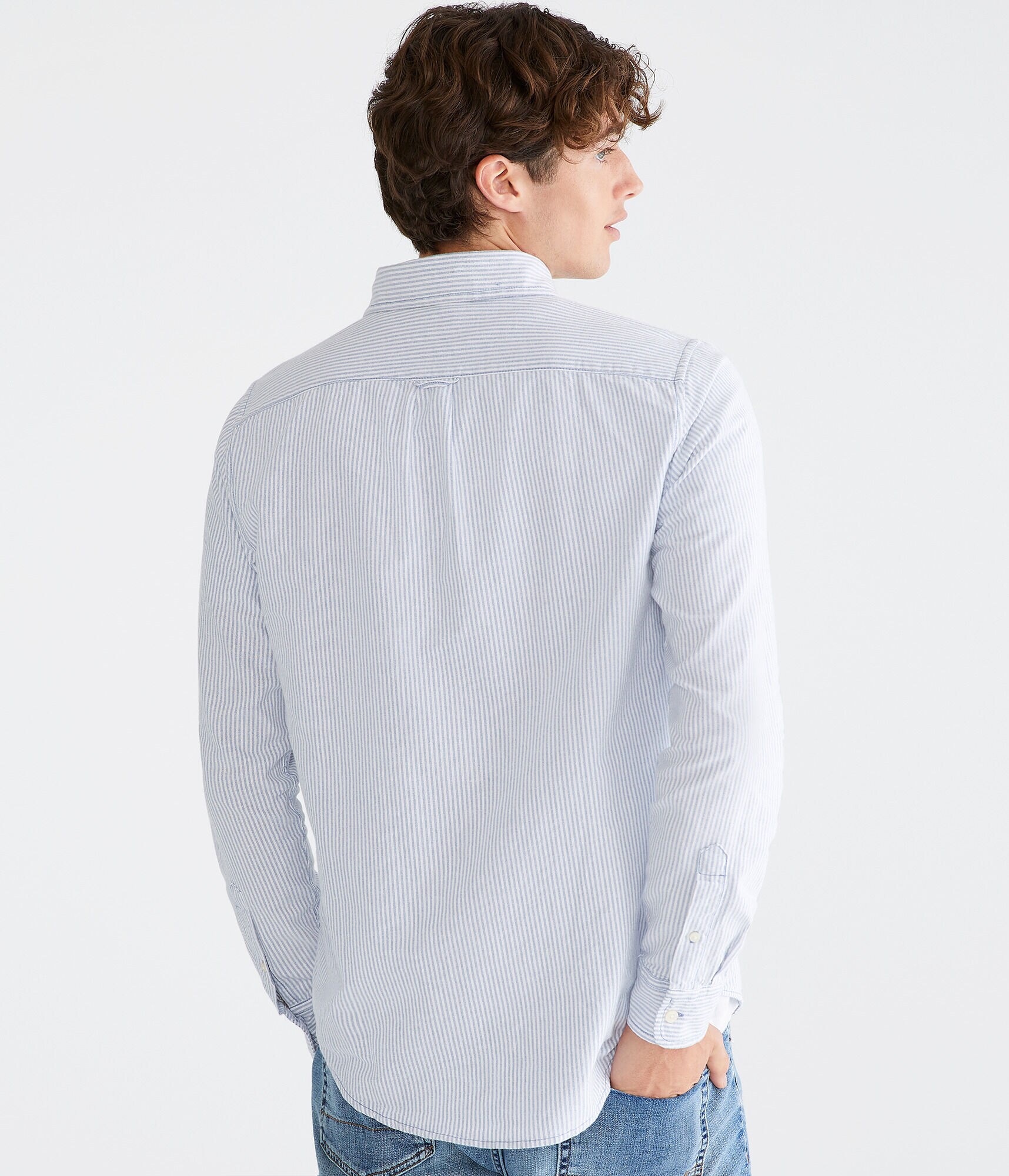 Long Sleeve Striped Oxford Shirt