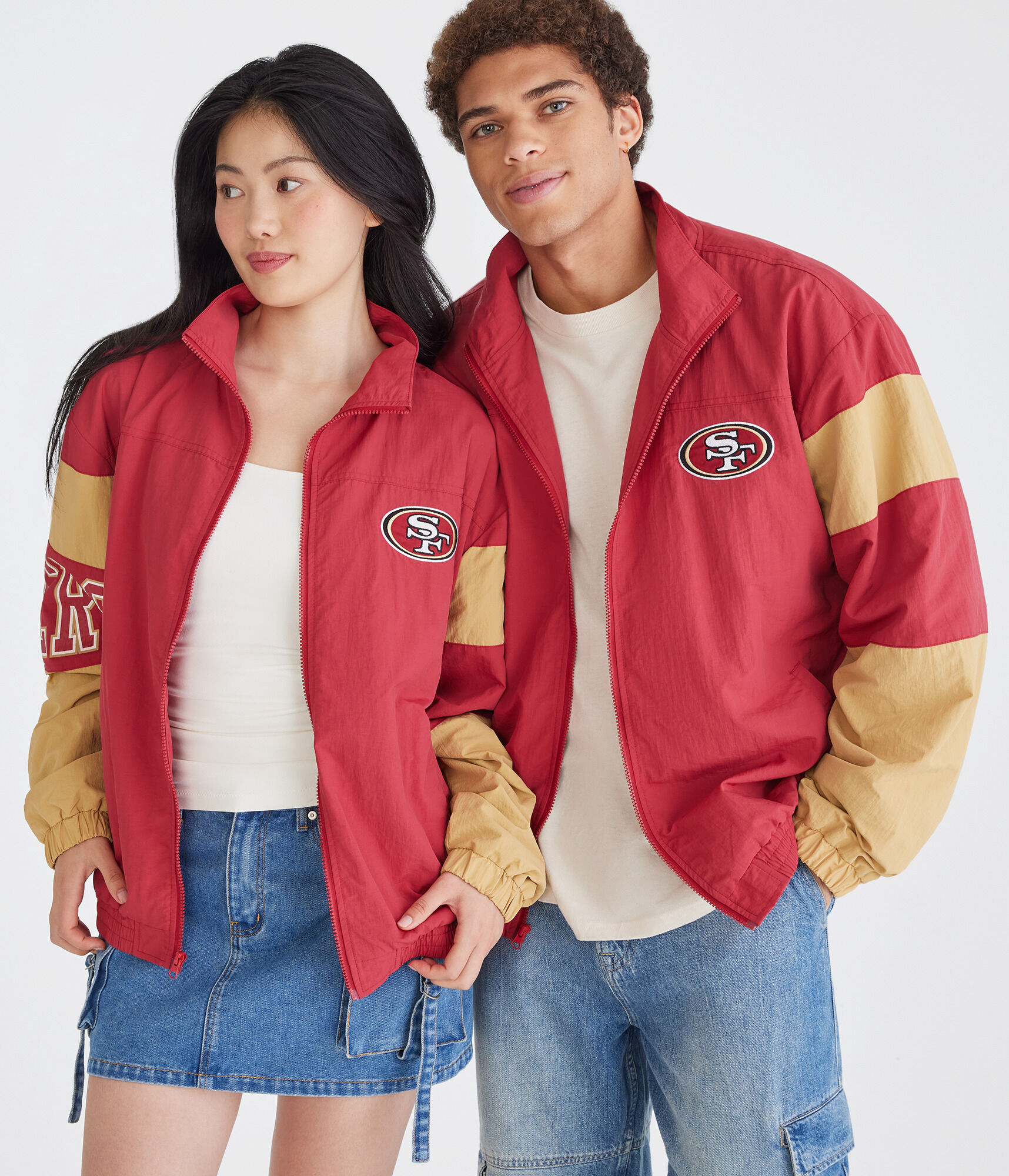 San Francisco 49ers ジャケット Red/Black San Francisco 49ers Champs Patches Jacket