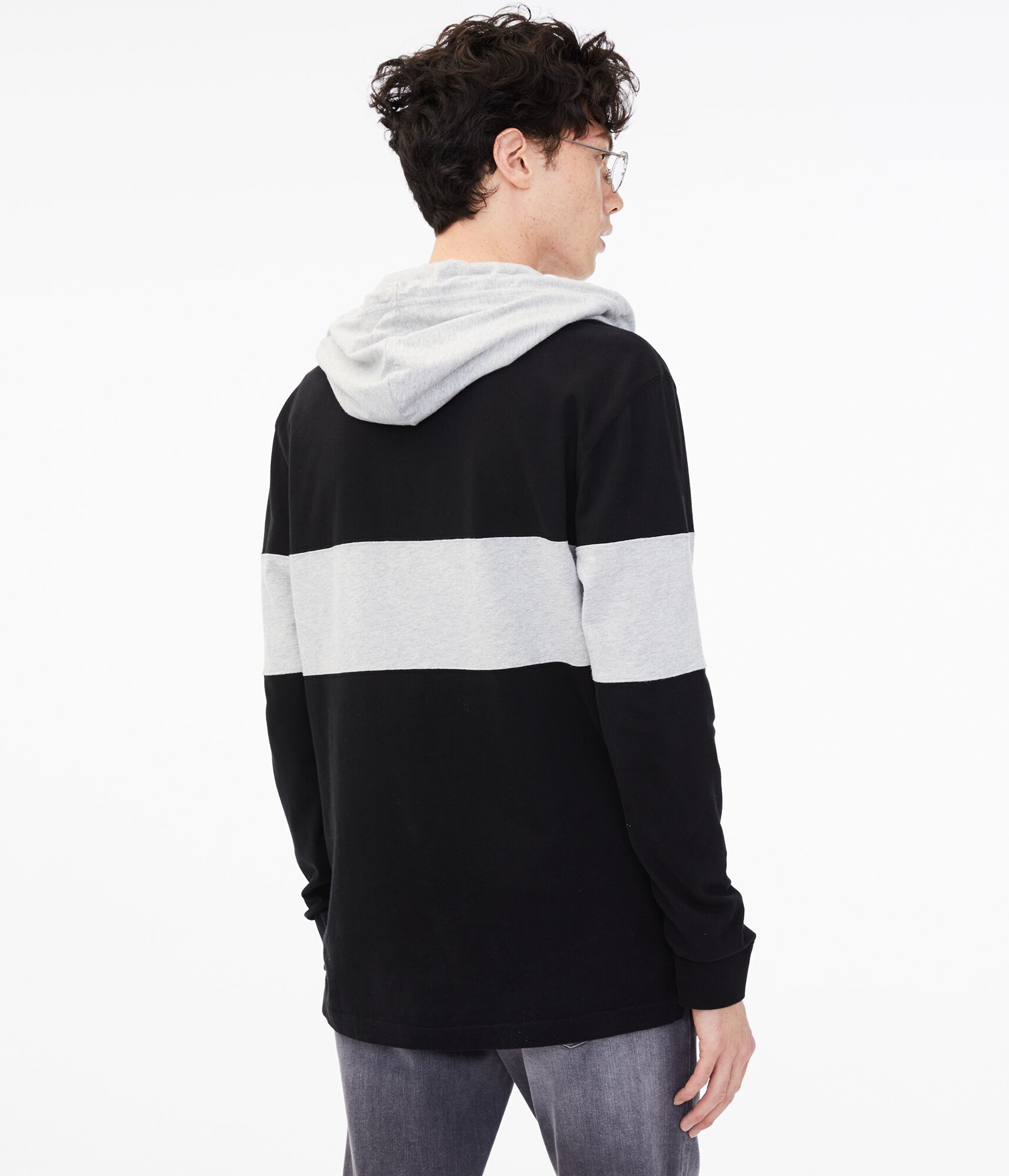 Long Sleeve Colorblock Hooded Rugby