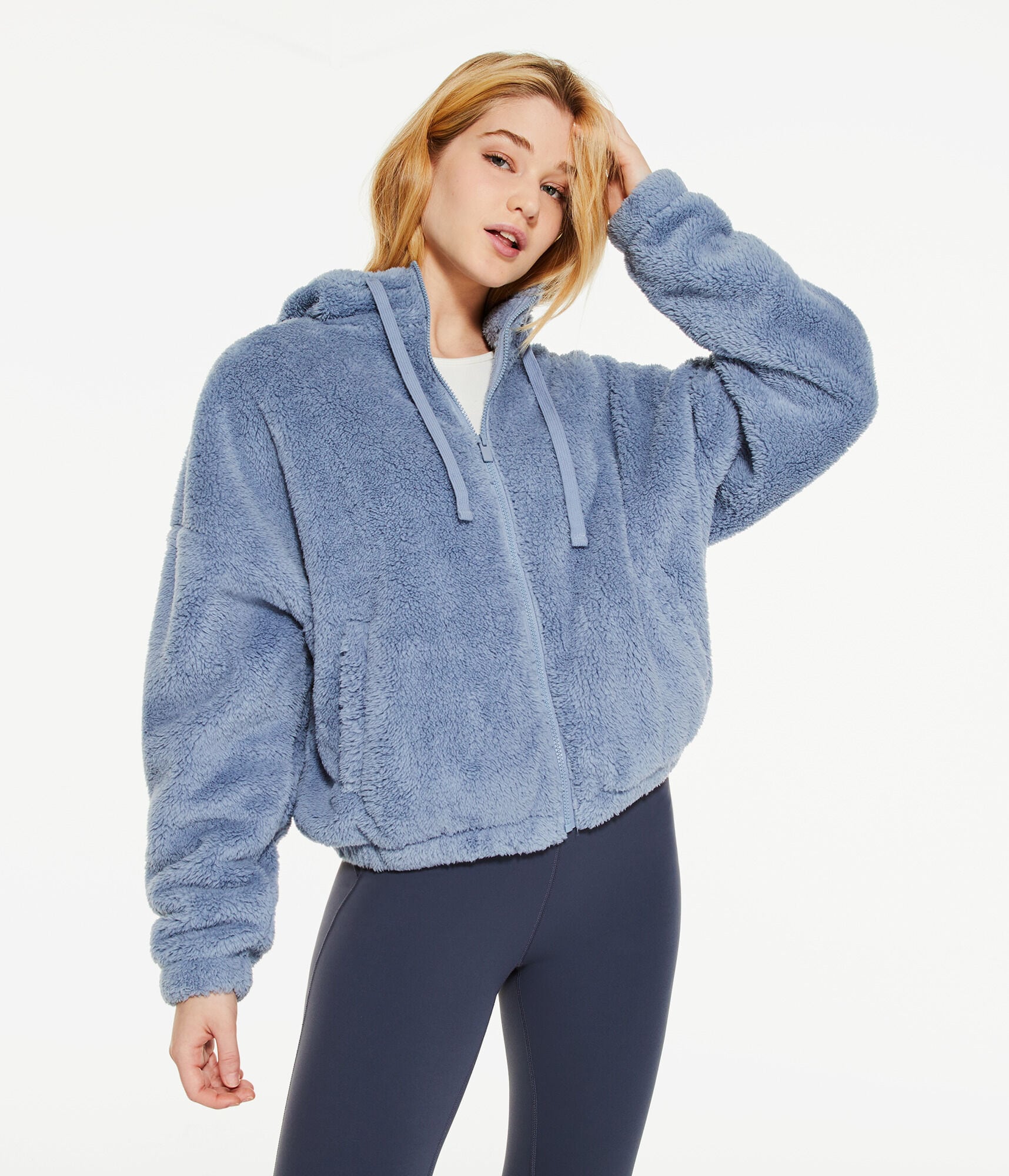 Sherpa Fleece Oversized Full-Zip Hoodie