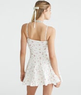 Floral Strapless Tiered Fit & Flare Dress