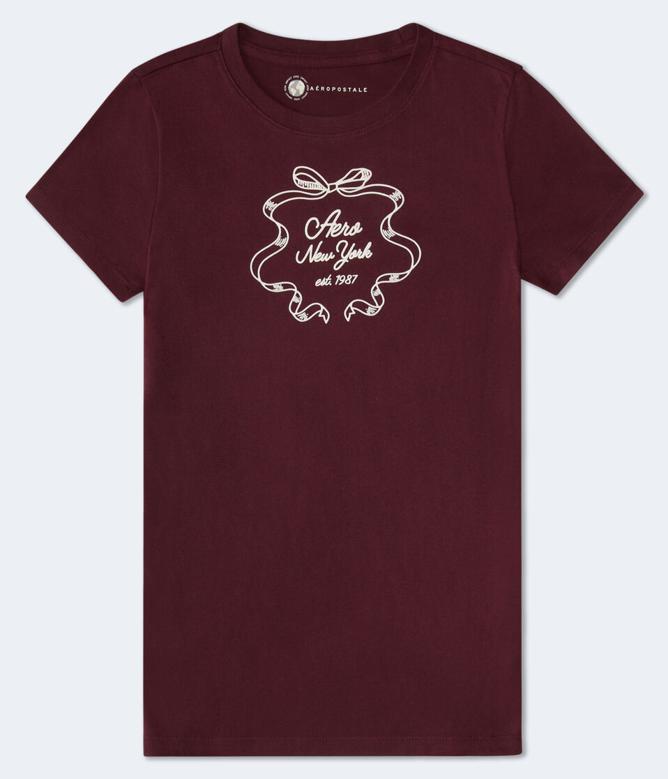 Aero New York Ribbon Flocked Graphic Tee