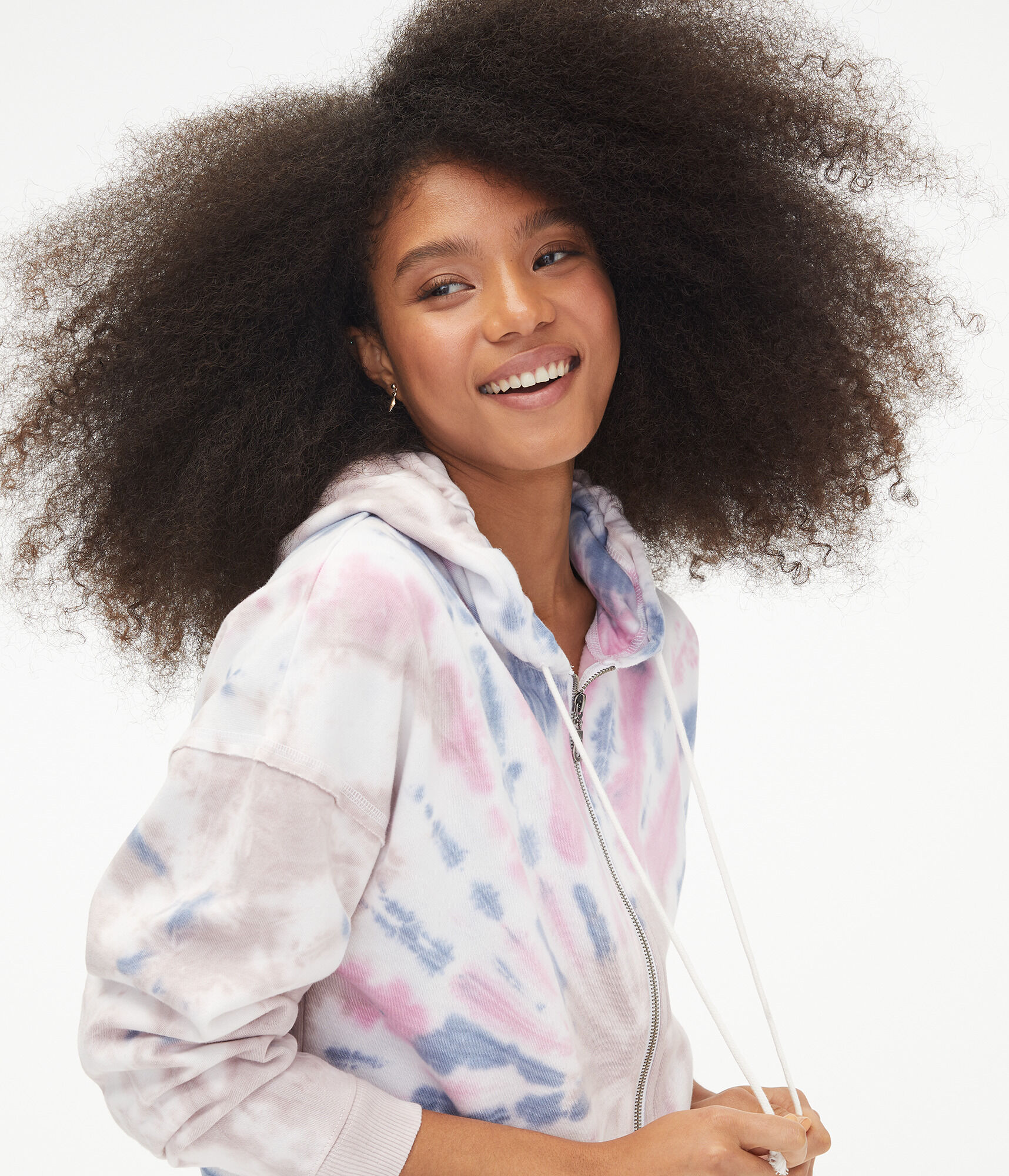 Tie-Dye Oversized Full-Zip Hoodie