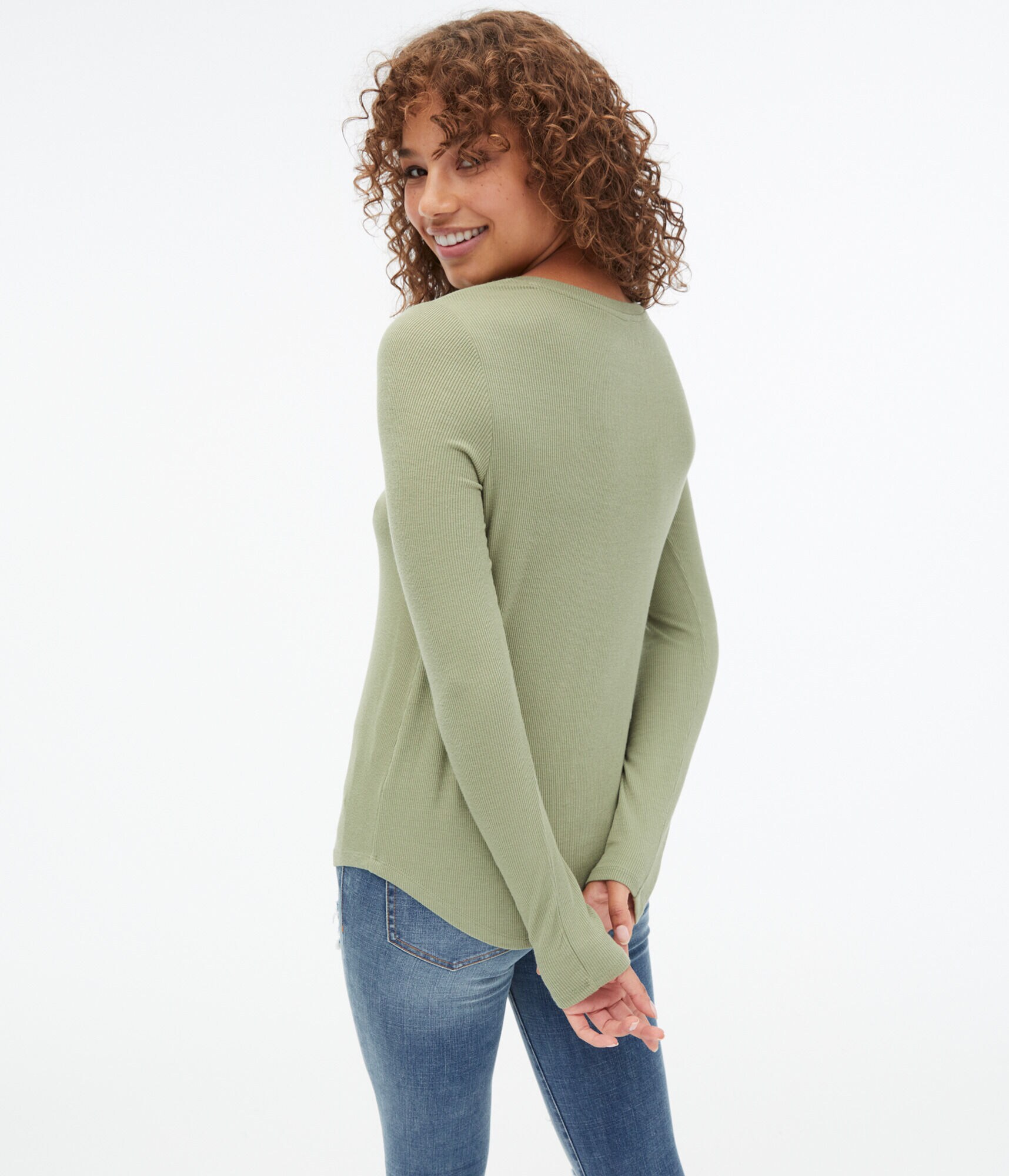 Long Sleeve Seriously Soft Ribbed V-Neck Tee