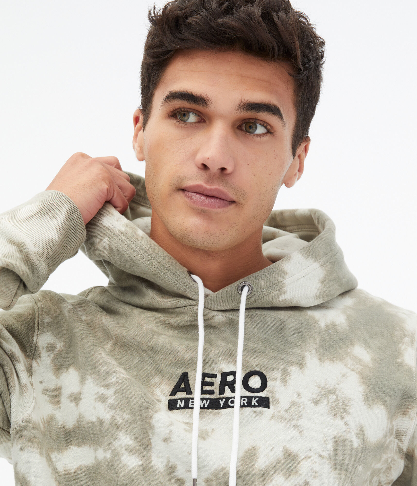 Aero New York Logo Tie-Dye Pullover Hoodie