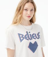 Believe Boxy Cropped Graphic Tee