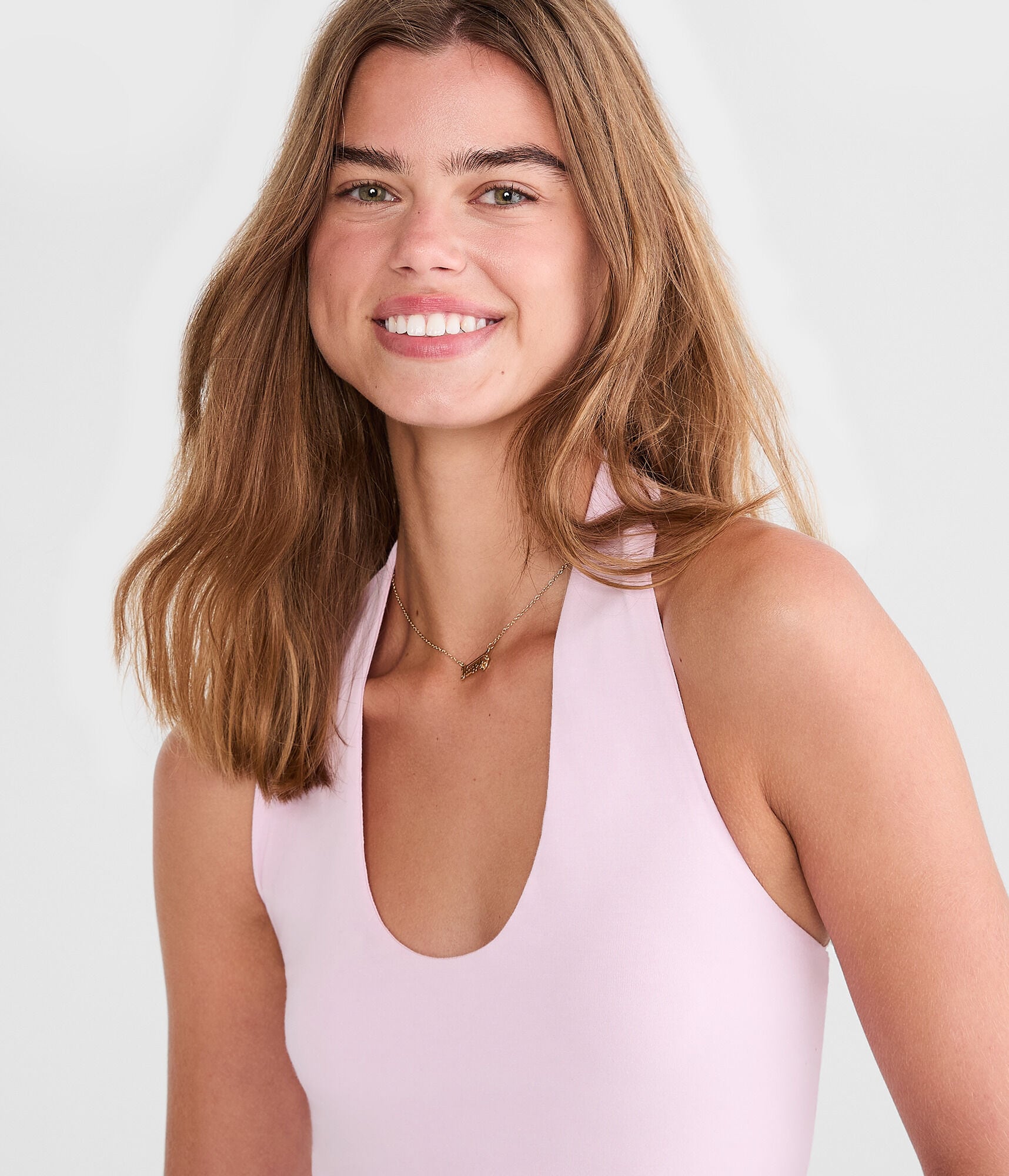 Solid Scoop-Neck Halter Top