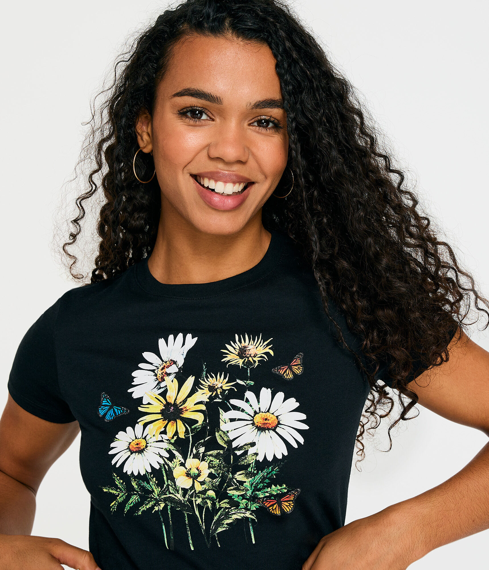 Butterflies And Daisies Graphic Tee