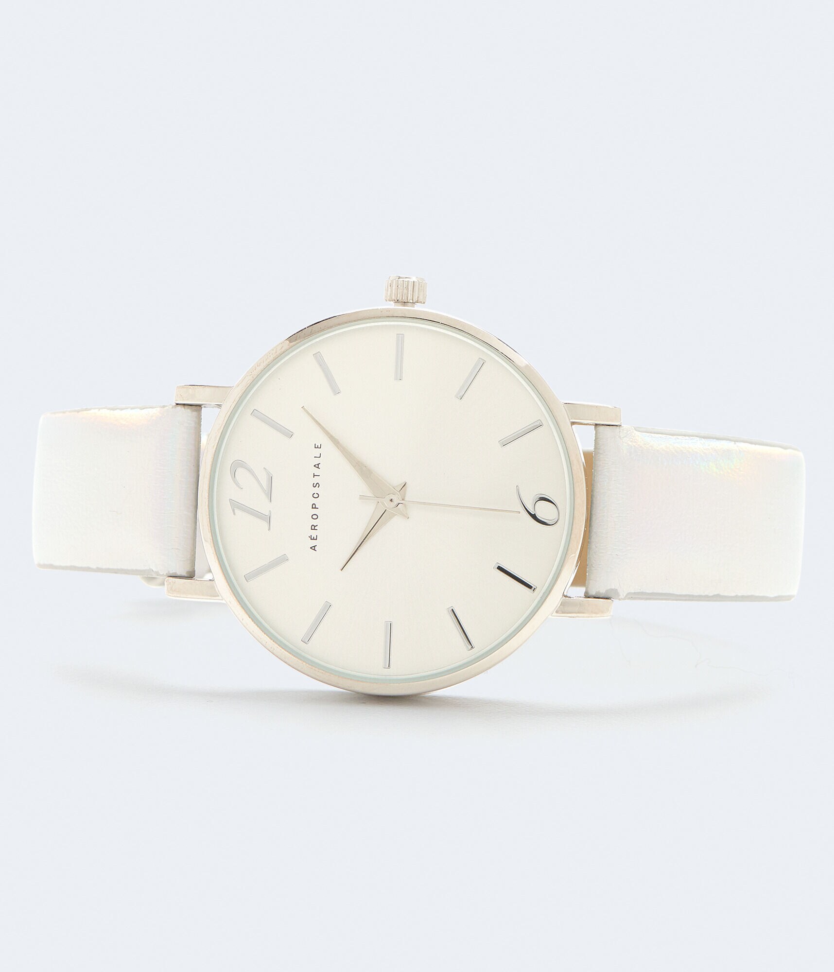 Iridescent Faux Leather Analog Watch