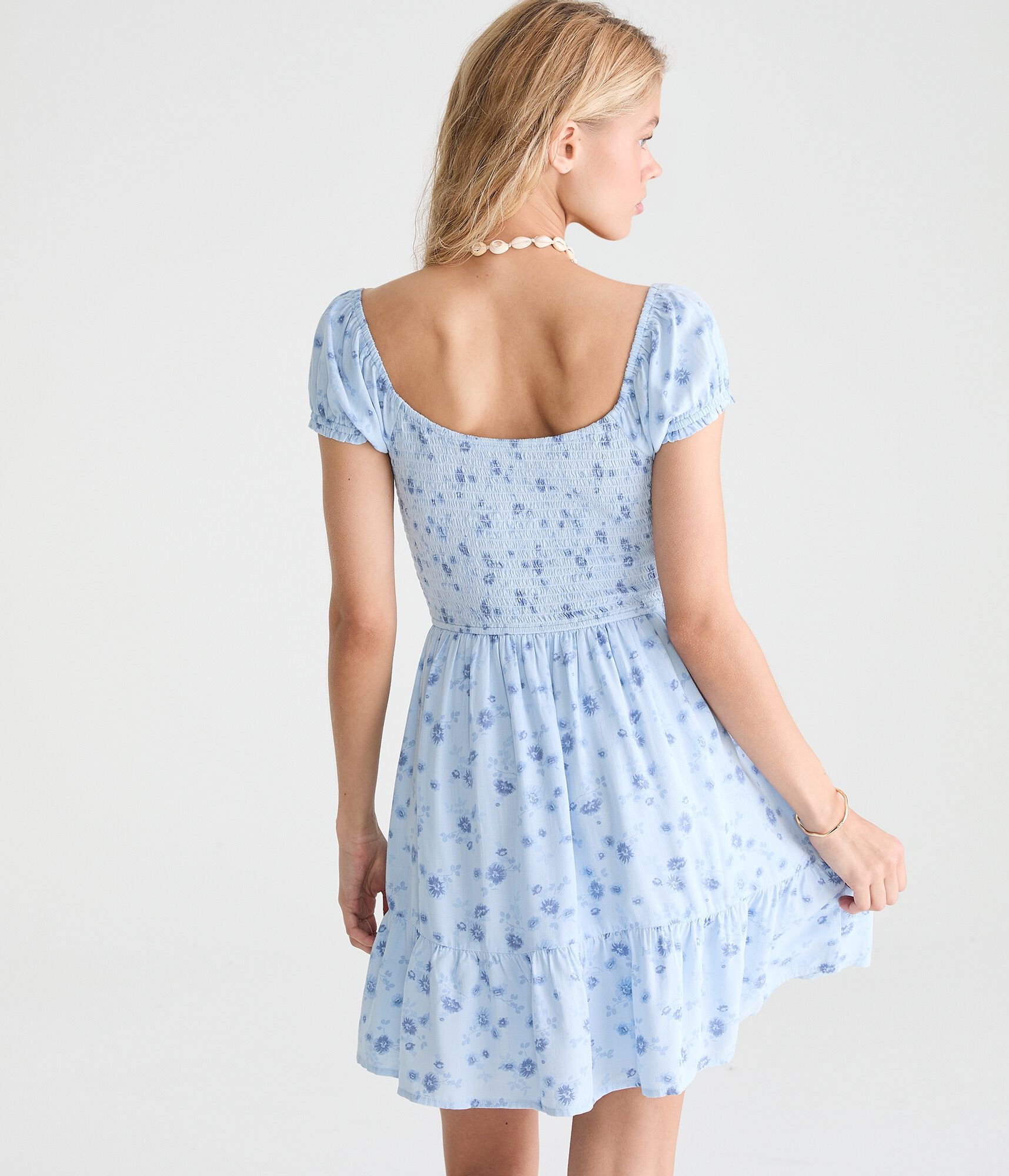 Floral V-Neck Fit &amp; Flare Mini Dress