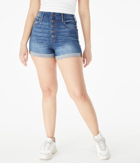 Premium Seriously Stretchy Super High-Rise Curvy Denim Midi Shorts