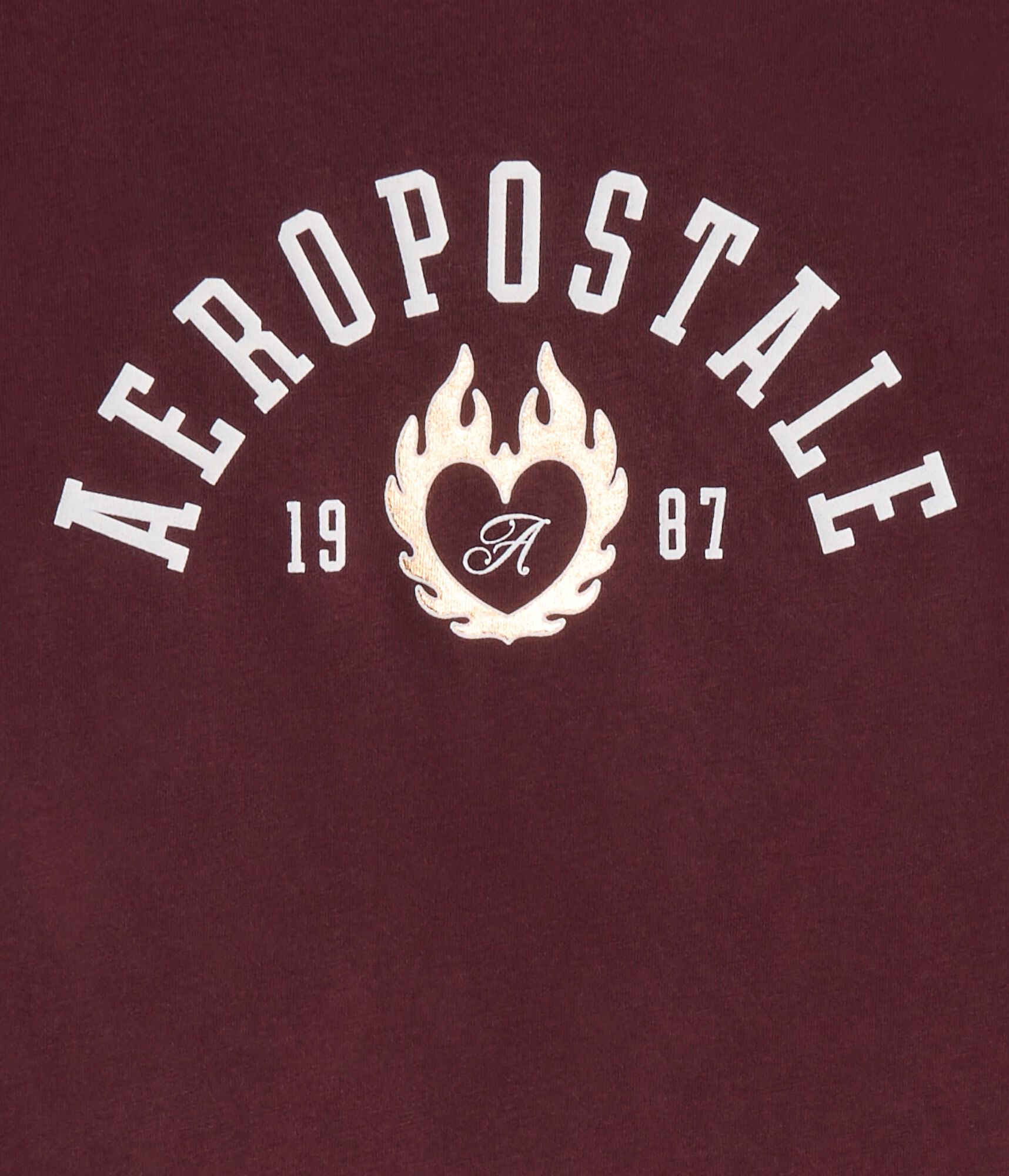 Aeropostale Heart Flame Foil Graphic Tee