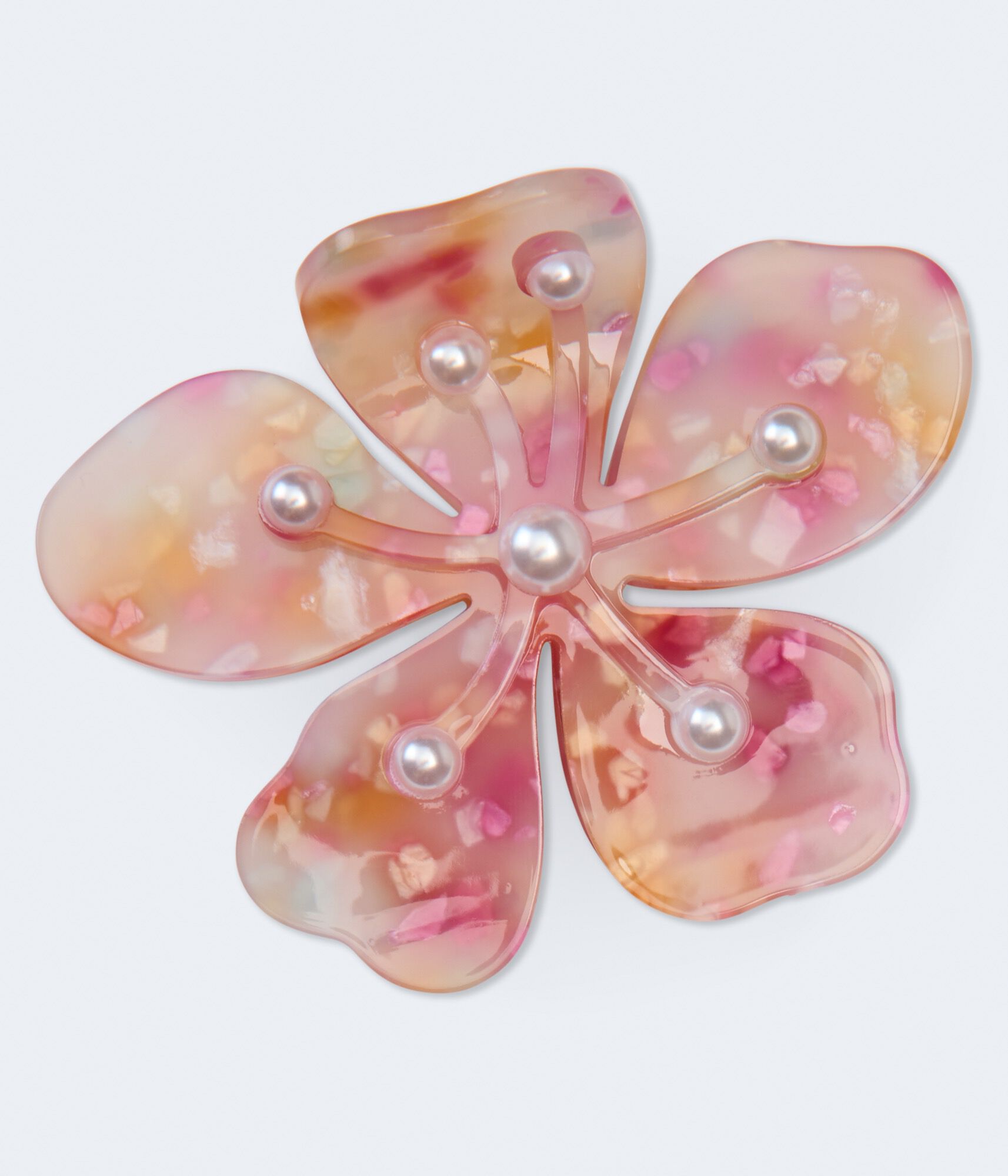 Marbled Flower Claw Hair Clip