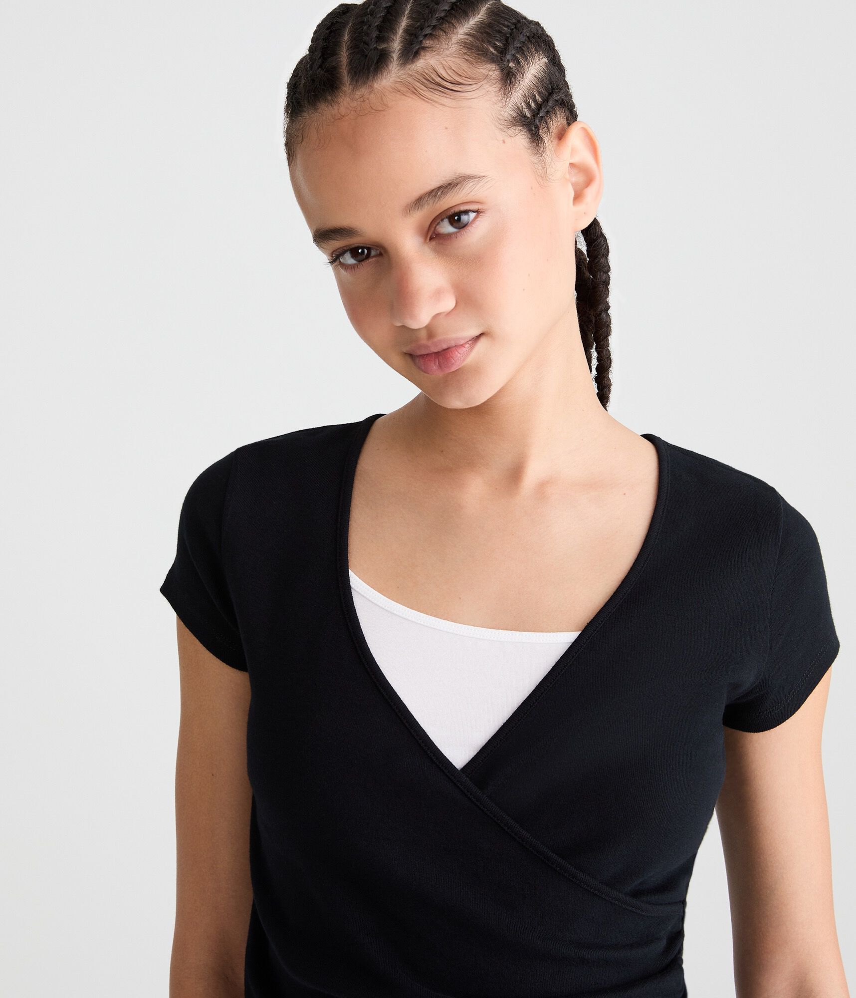 Seriously Soft Wrap-Front V-Neck Tee