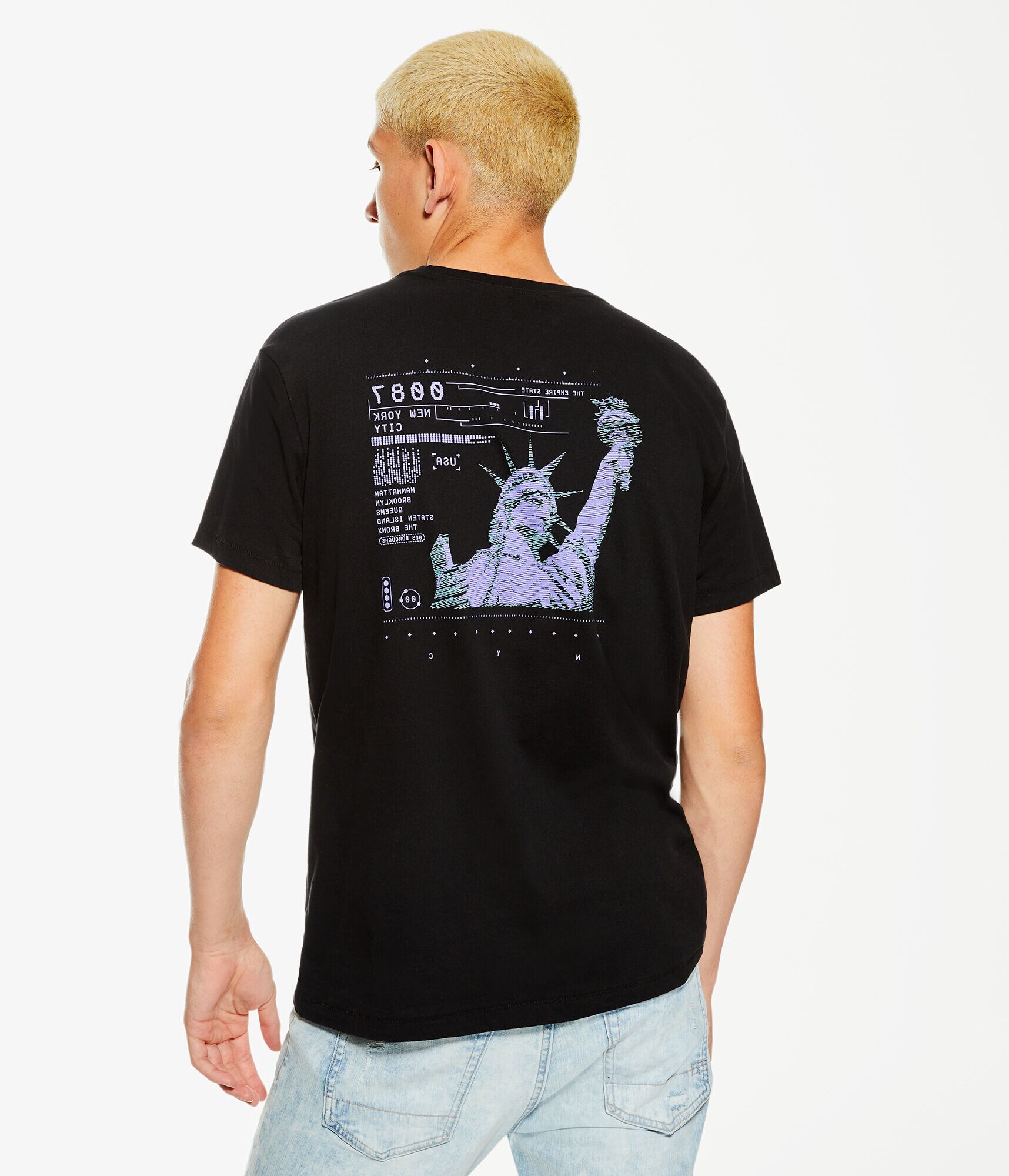 Digital Statue Of Liberty Graphic Tee
